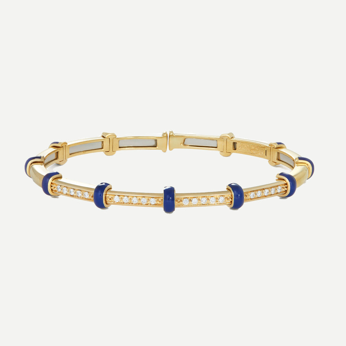 Blue Enamel Carly Bracelet with Diamonds