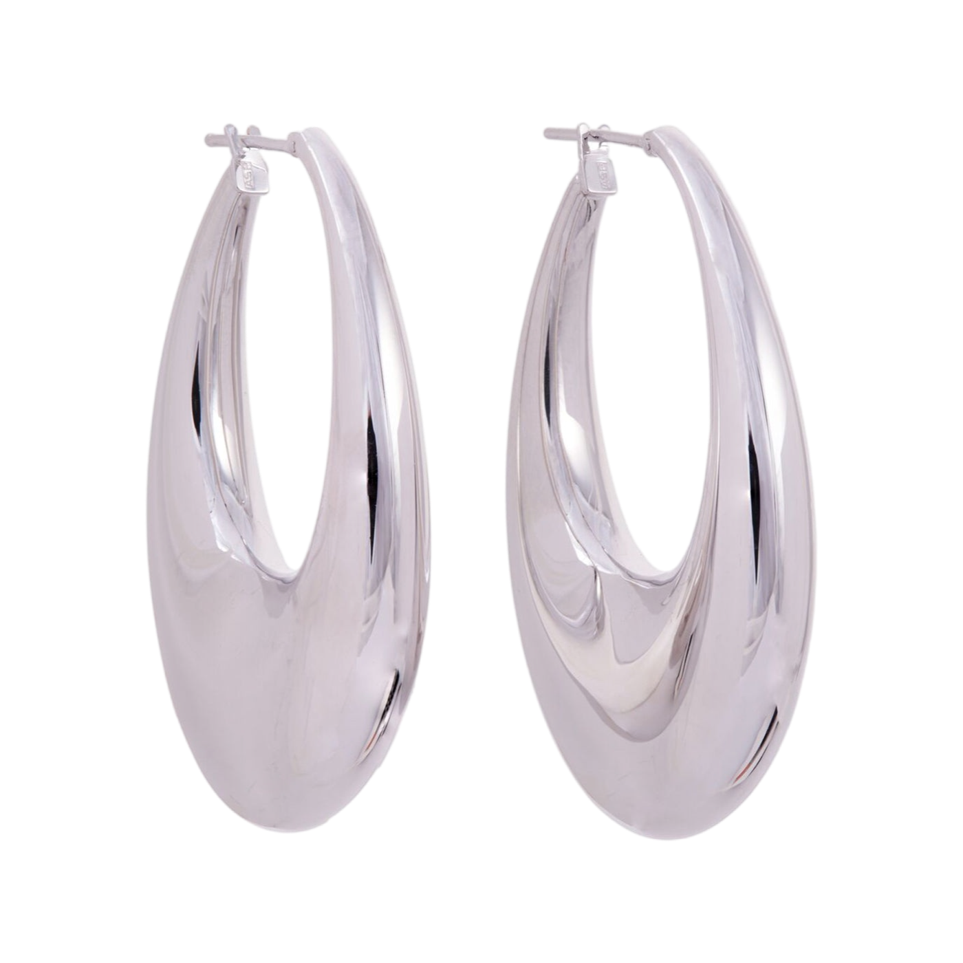 Carine Earrings | White Gold / 2 in (5 cm) | Earrings