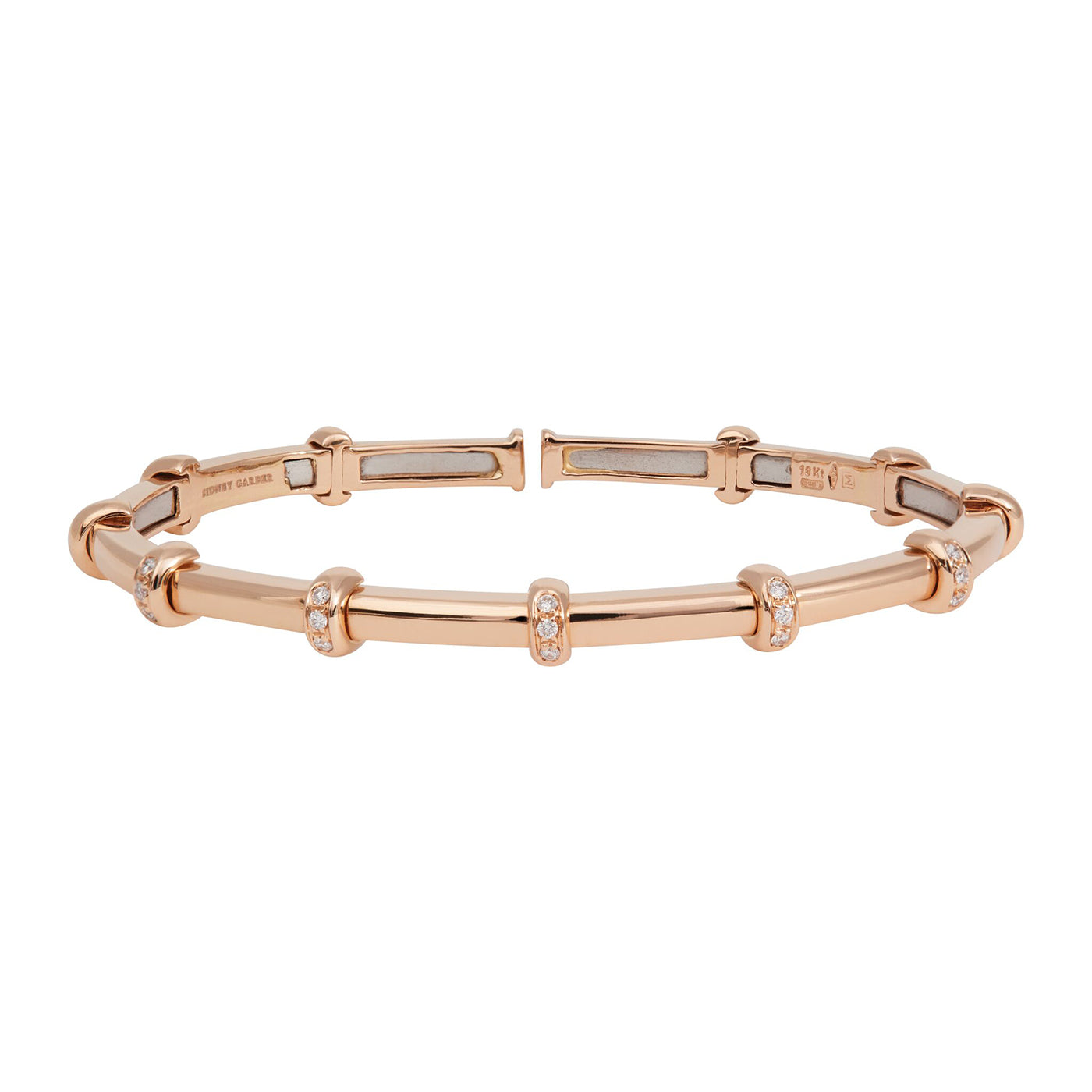 Carly Bracelet with Diamonds | Rose Gold with Diamond Stations / 6.2 in (15.75 cm) | Bracelets