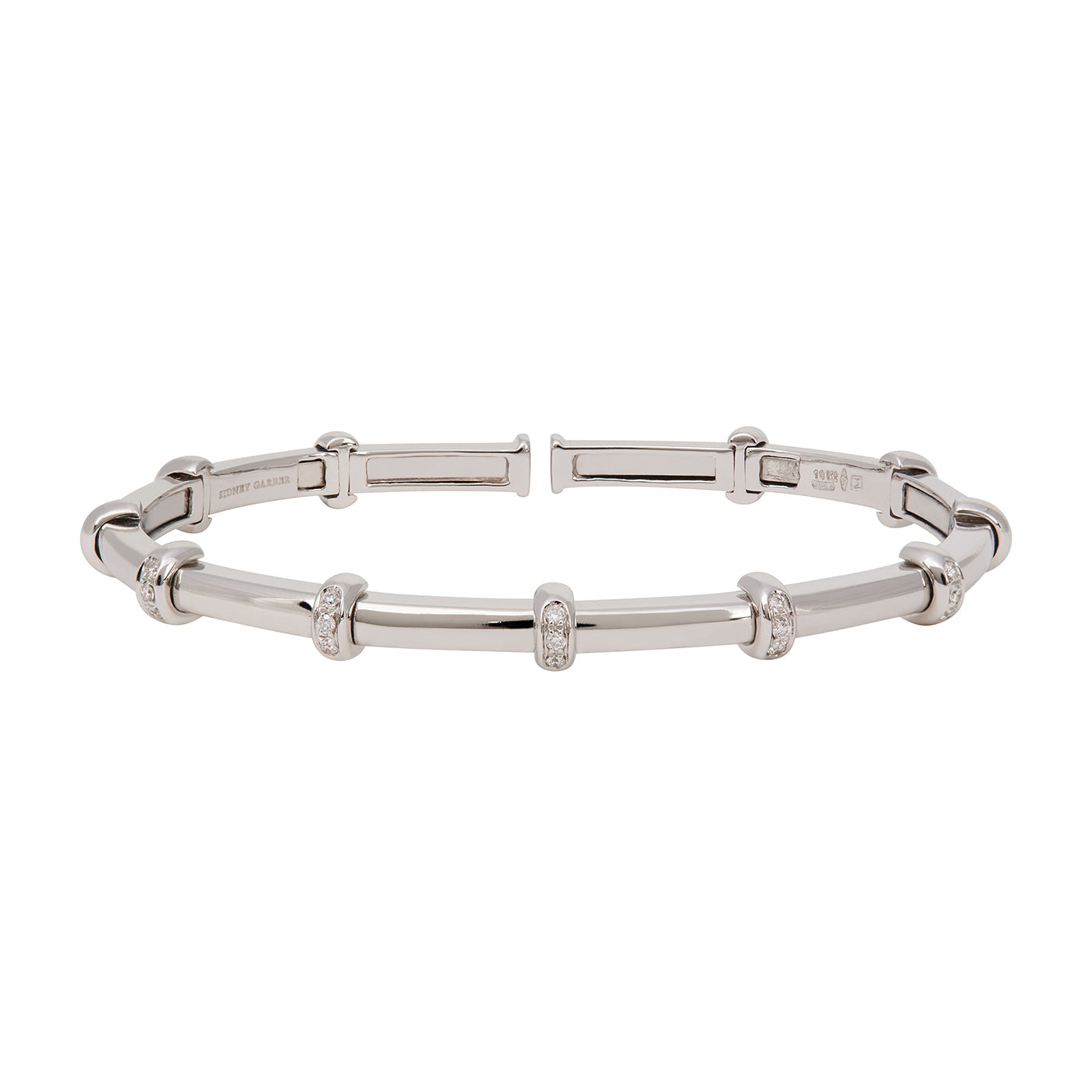 Carly Bracelet with Diamonds | White Gold with Diamond Stations / 6.2 in (15.75 cm) | Bracelets