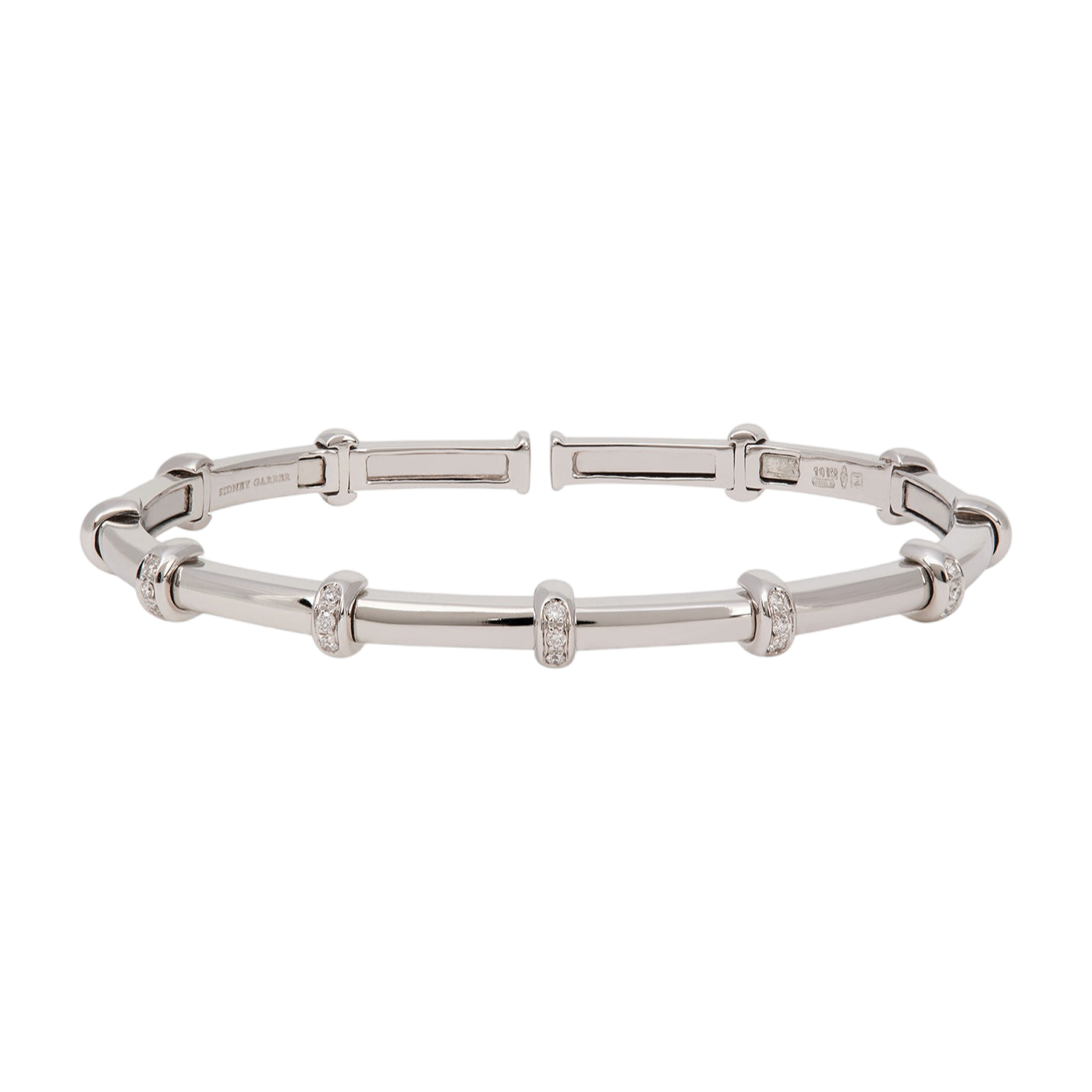 Carly Bracelet with Diamonds | White Gold with Diamond Stations / 6.2 in (15.75 cm) | Bracelets