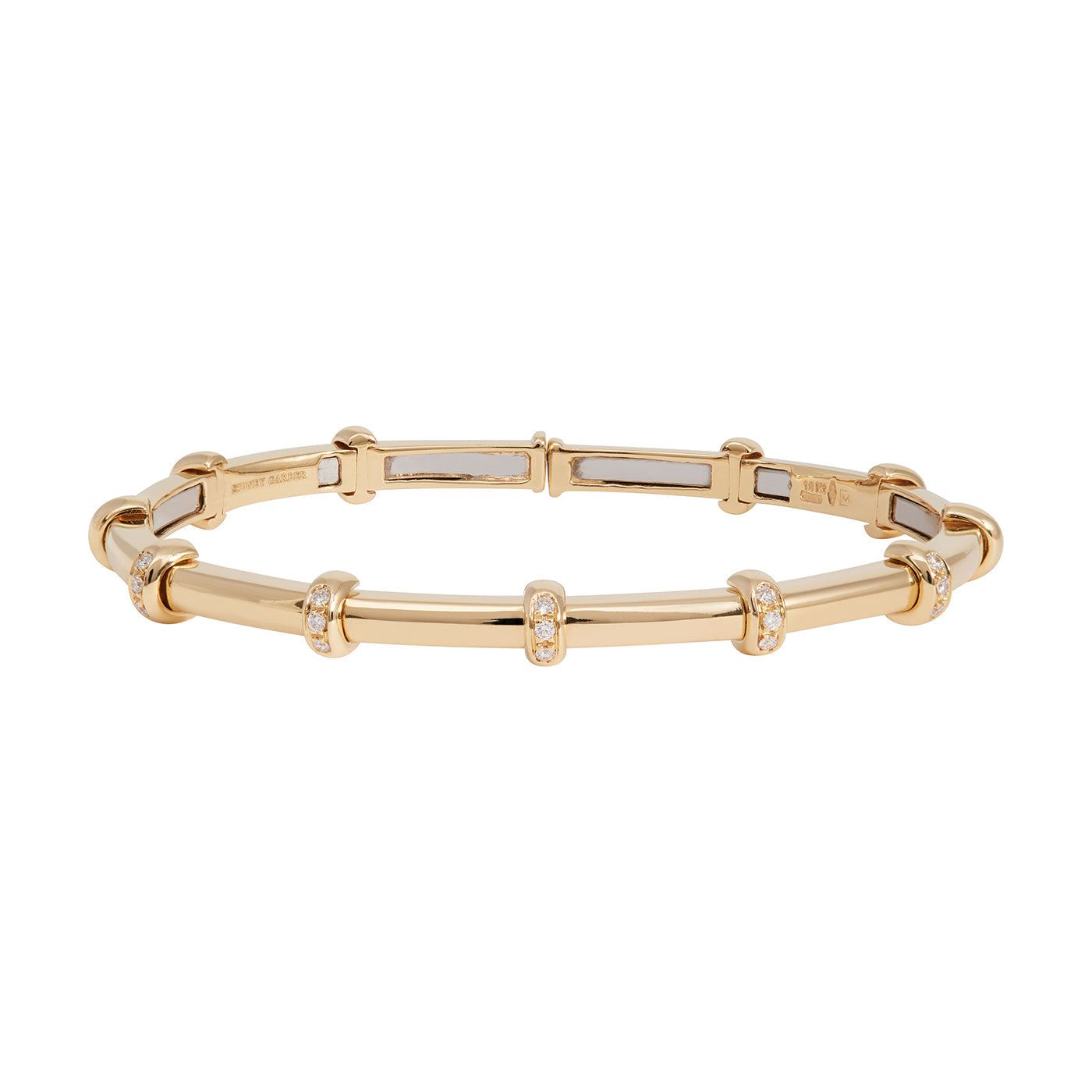 Carly Bracelet with Diamonds | Yellow Gold with diamond Stations / 6.2 in (15.75 cm) | Bracelets