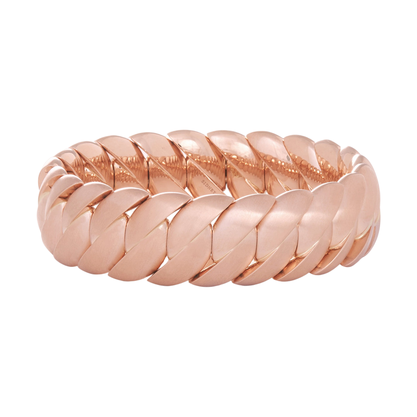 Wave Link Bracelet | Rose Gold with Matte Finish / 6.7 in (17 cm) | Bracelets