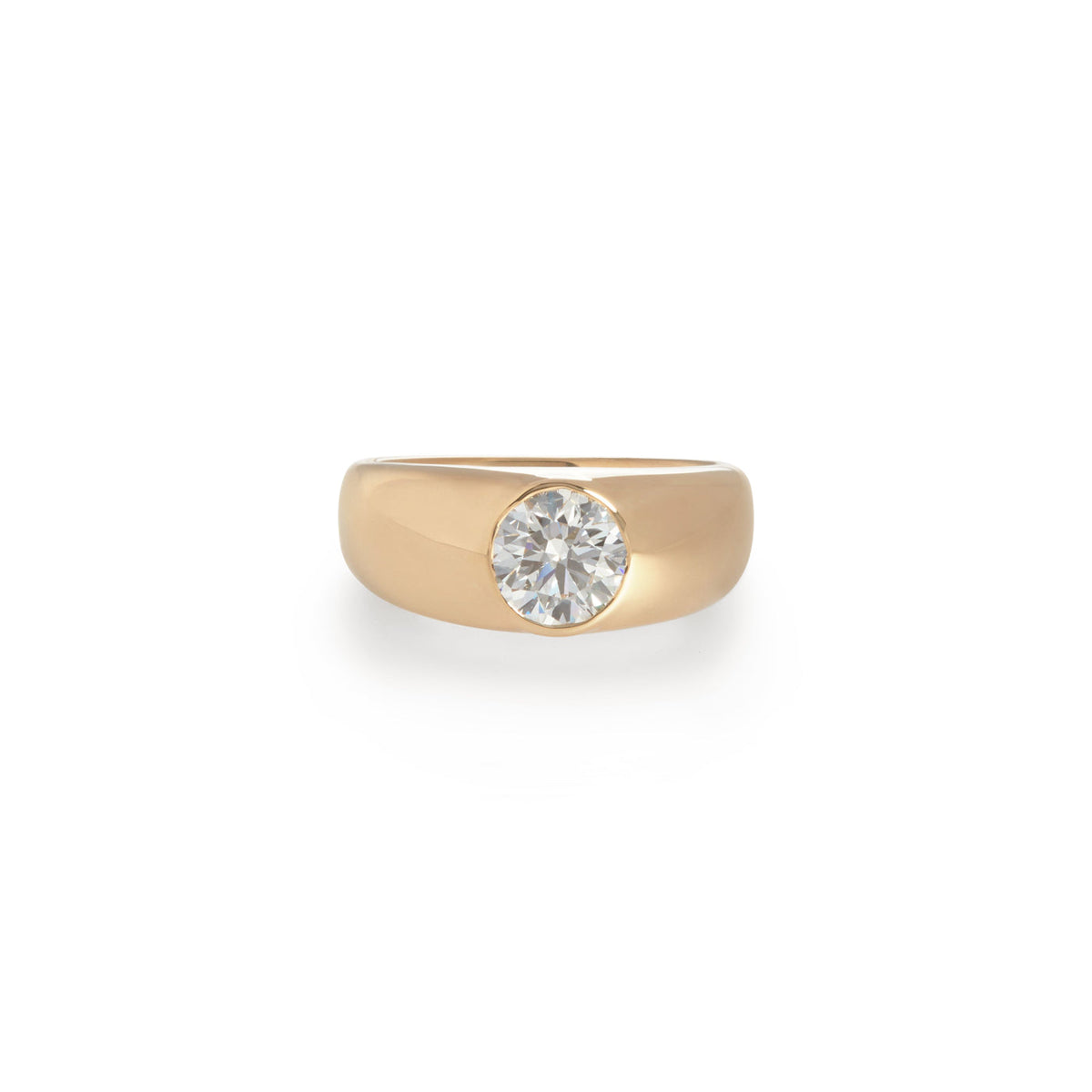 Chevalier Ring with Diamond | Yellow Gold | Rings