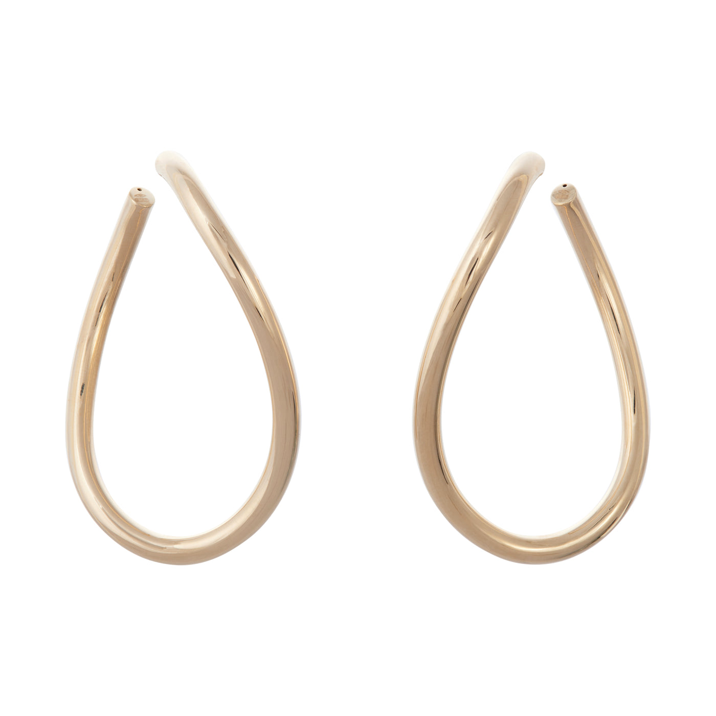 Curved Oval Hoop Earrings | Yellow Gold / 2.25 in (5.7 cm) | Earrings