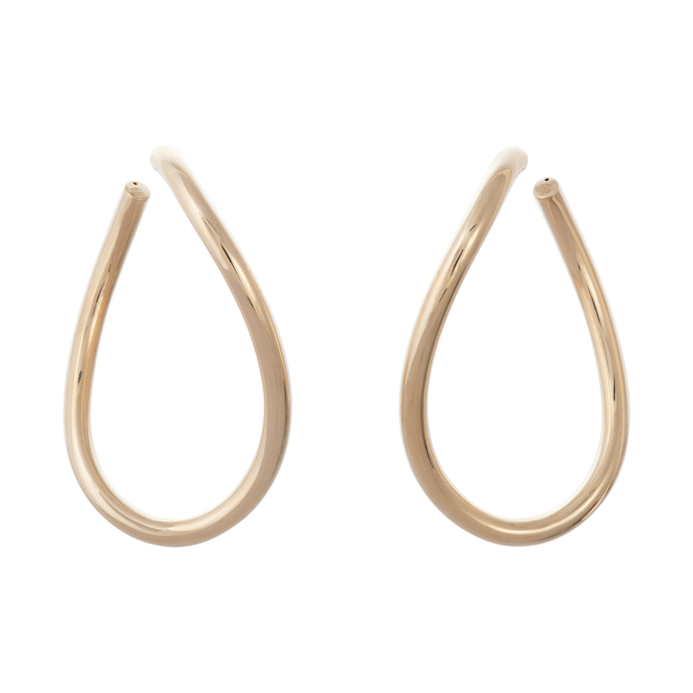 Curved Oval Hoop Earrings | Yellow Gold / 2.25 in (5.7 cm) | Earrings