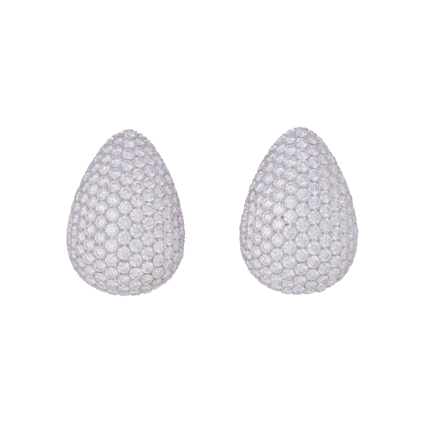 Large Diamond Anjou Earrings | White Gold with Diamonds | Earrings