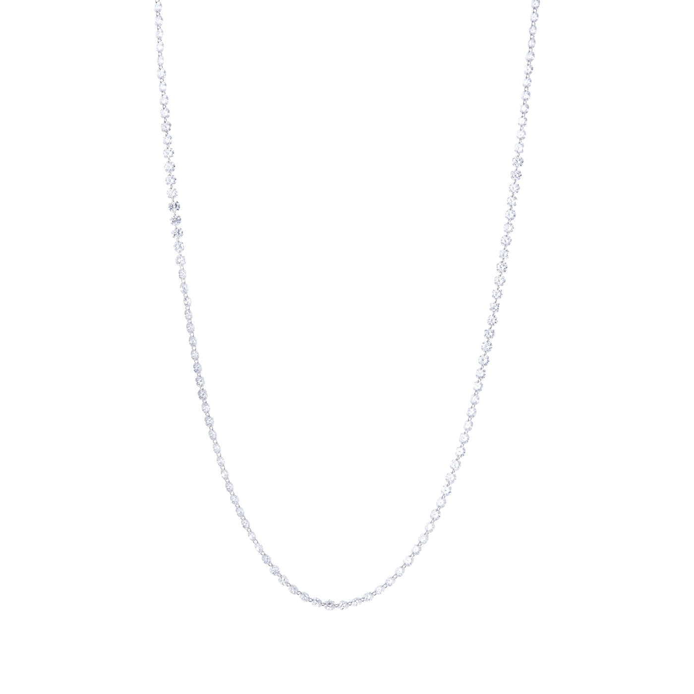 Diamond Pierced Stone Necklace | White Gold / 15.5 in | Necklaces