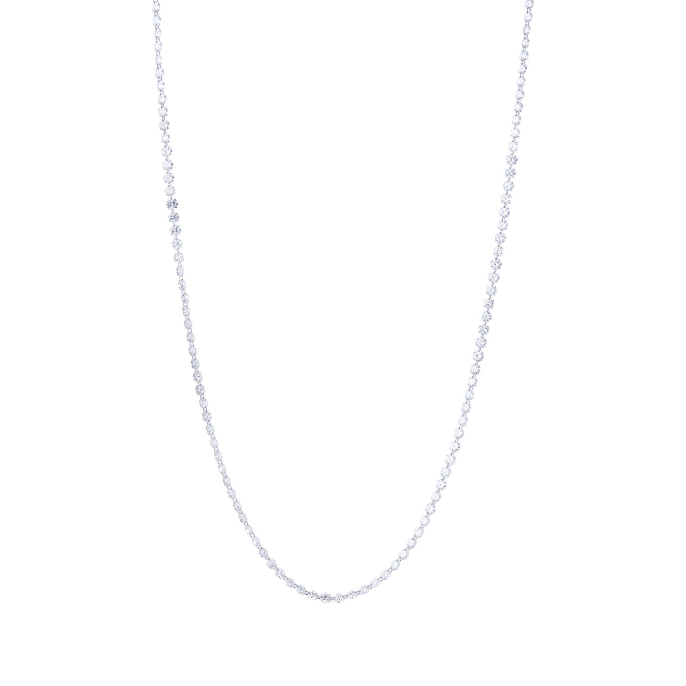 Diamond Pierced Stone Necklace | White Gold / 15.5 in | Necklaces