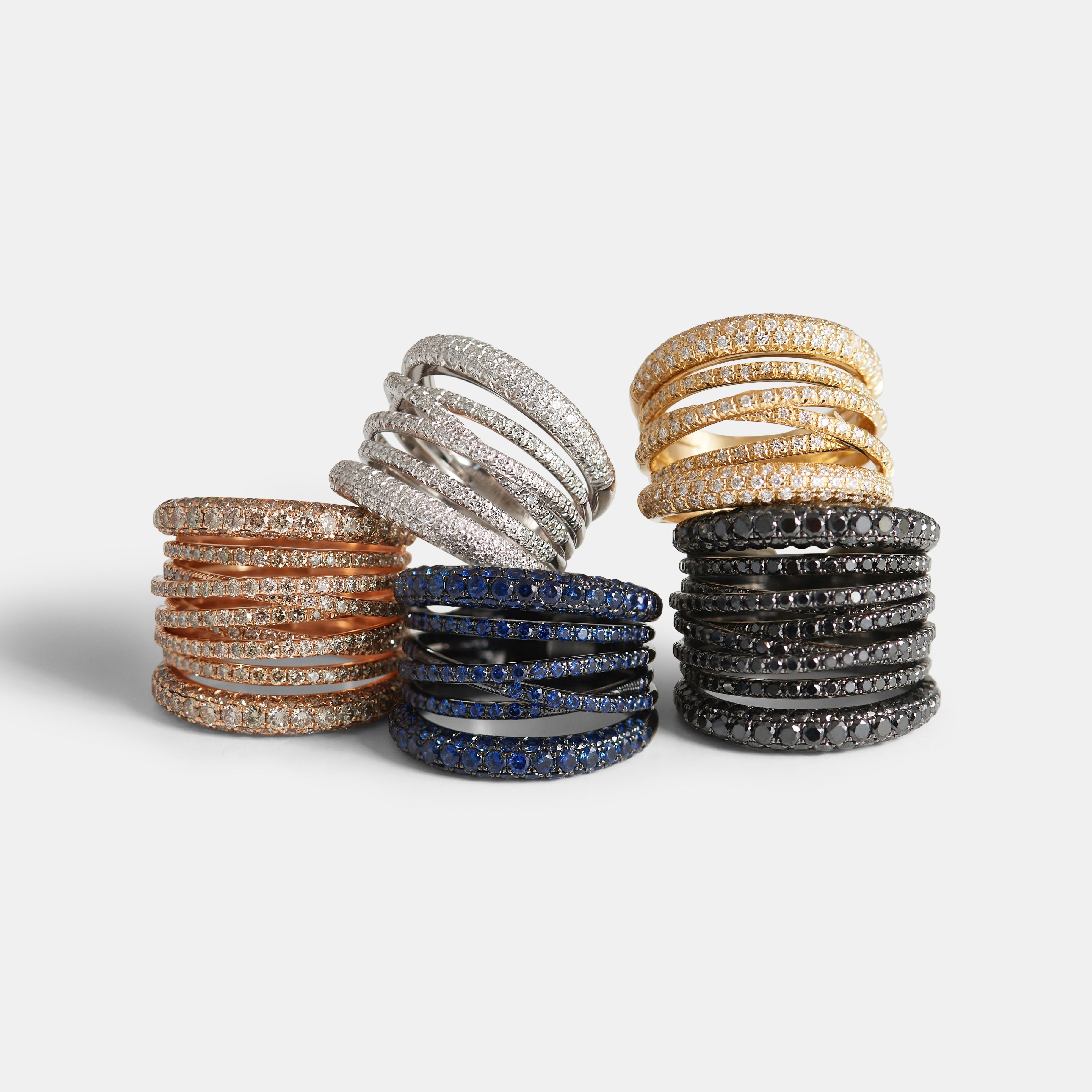 Scribble Ring with Diamonds | Rings