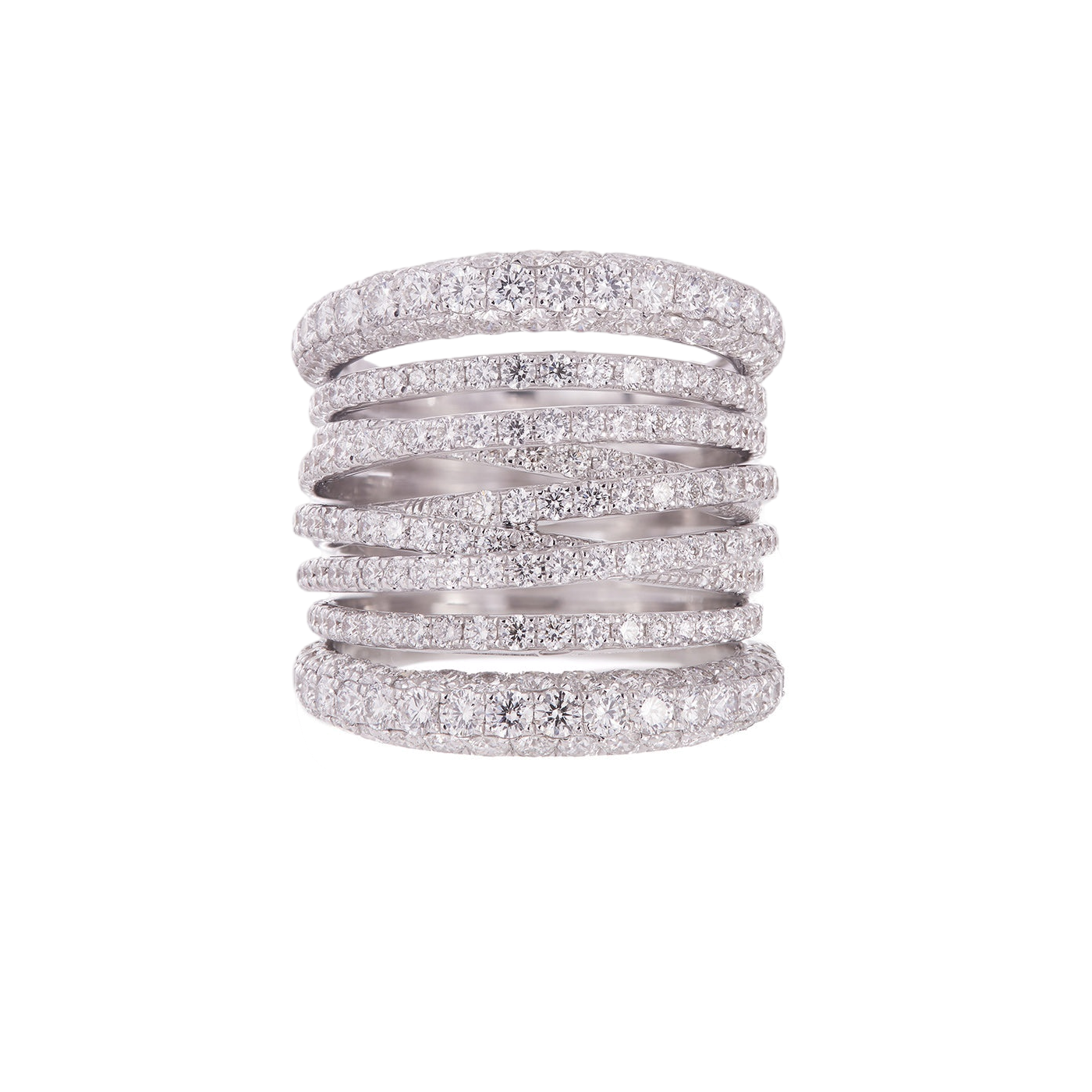 Tall Scribble Ring with Diamonds | Rings