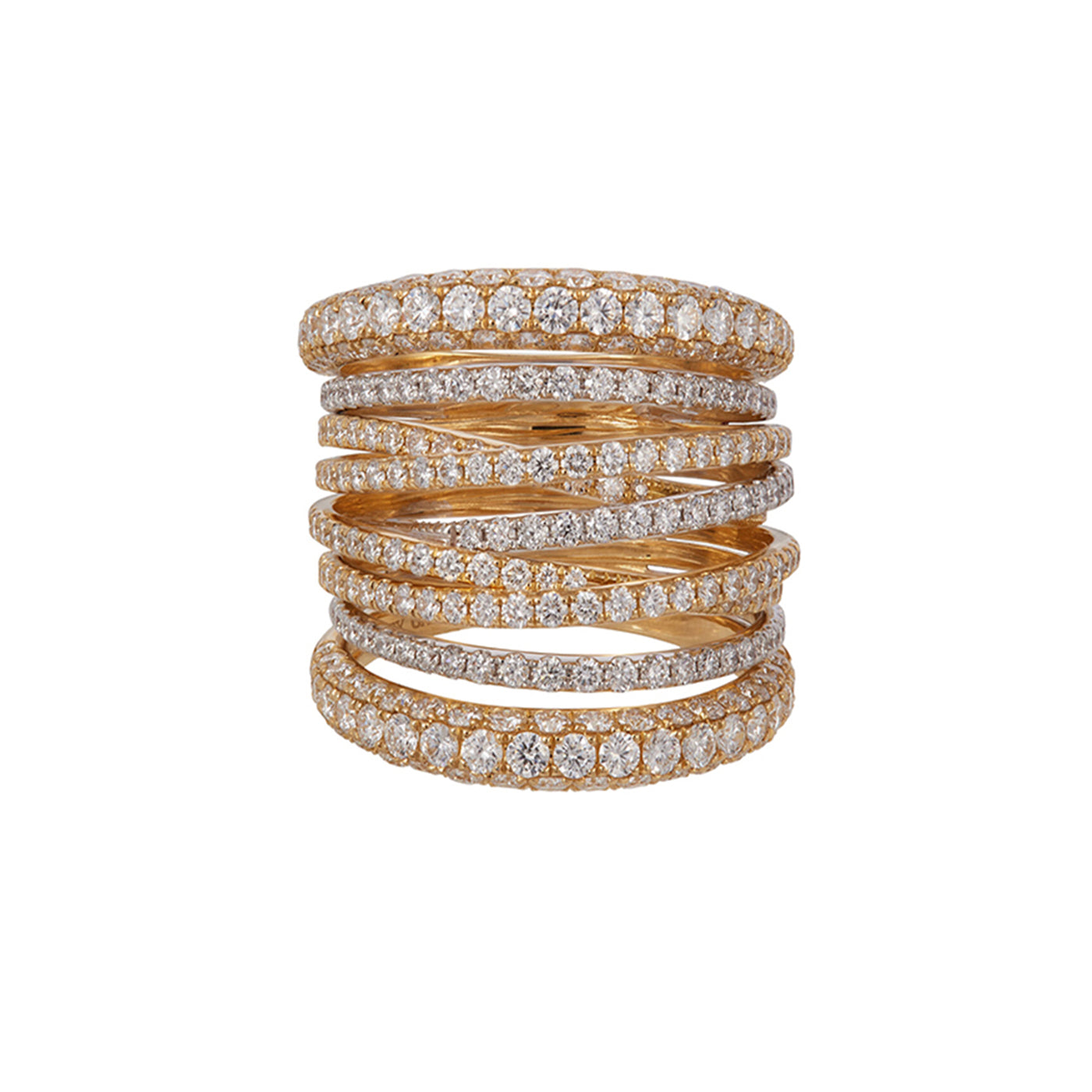 Tall Scribble Ring with Diamonds | Rings