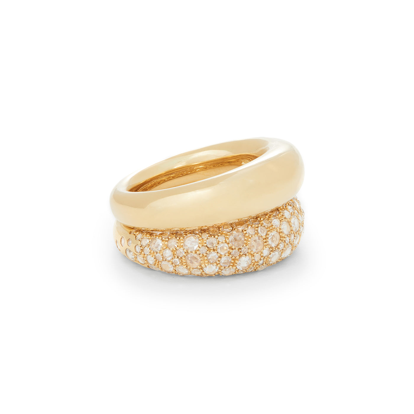 Domed Rosebud Ring with Diamonds | Yellow Gold | Holiday Gift Guide