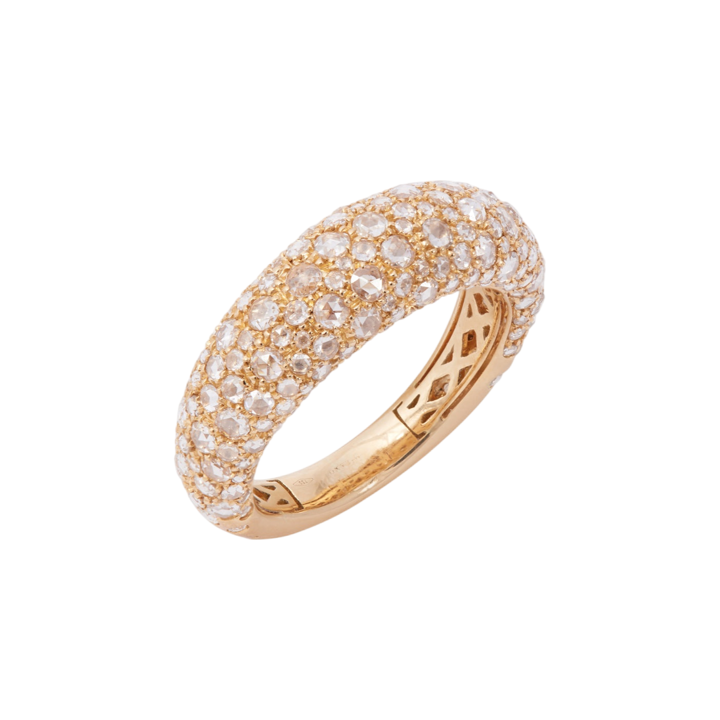 Domed Rosebud Ring with Diamonds | Yellow Gold | Rings