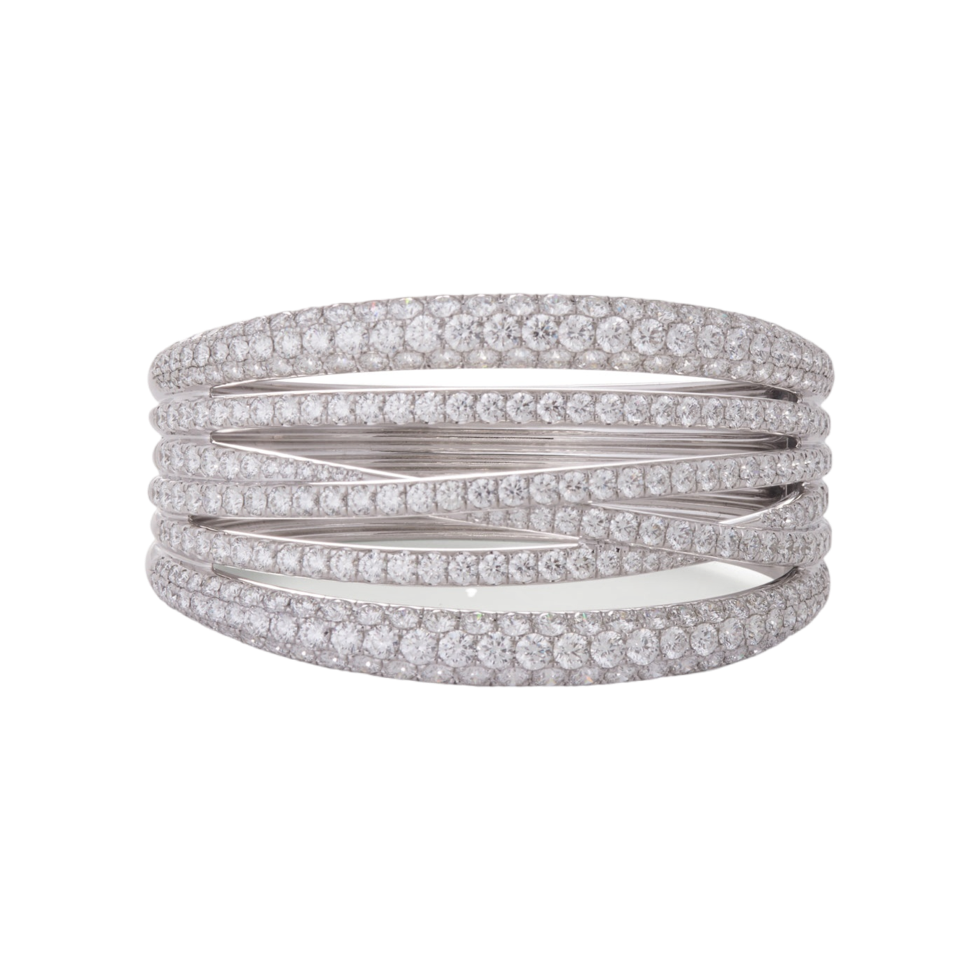 Diamond Pavé Scribble Bracelet | White Gold | Bracelets Bracelets