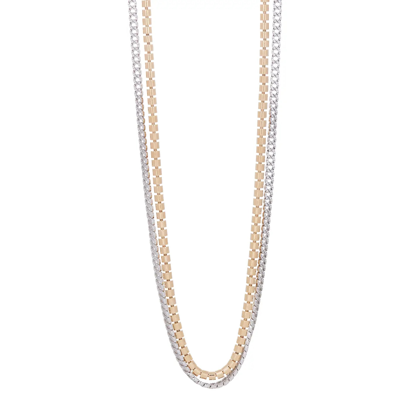 Gourmette Necklace with Double-Sided Pavé | White Gold / 25 in | Necklaces