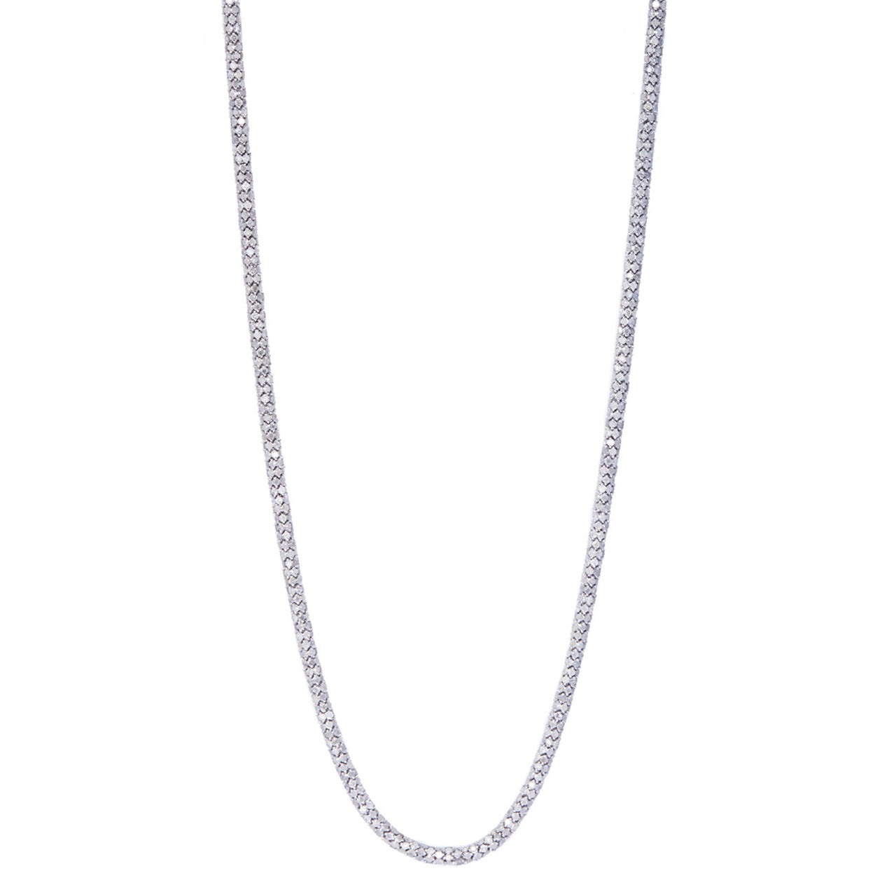 Rope Necklace with Grey Diamonds | White Gold with Grey Diamonds / 36 in (91.5 cm) | Necklaces