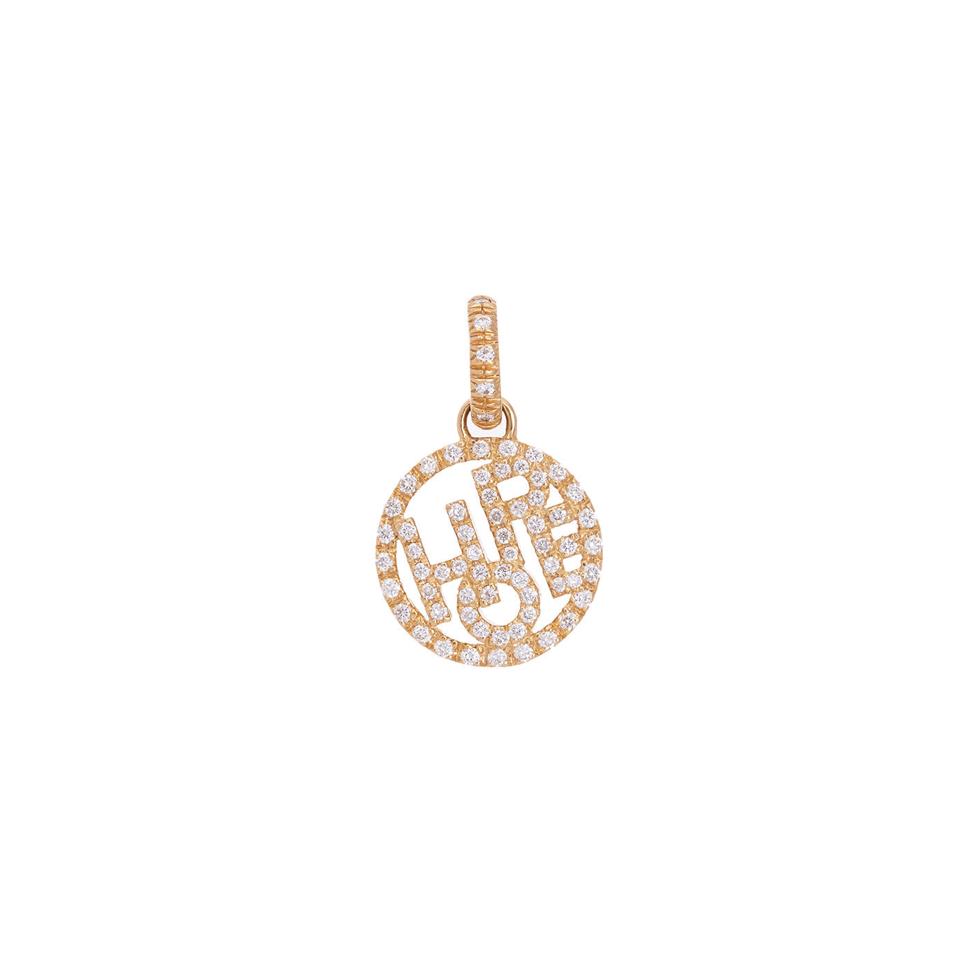 Hope Charm with Diamonds - Small | Yellow Gold / 0.5 in (1.25 cm) | Charms