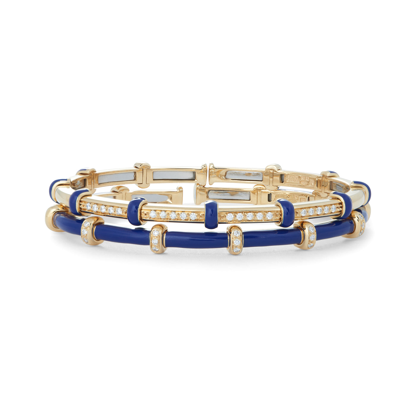 Blue Enamel Carly Bracelet with Diamonds