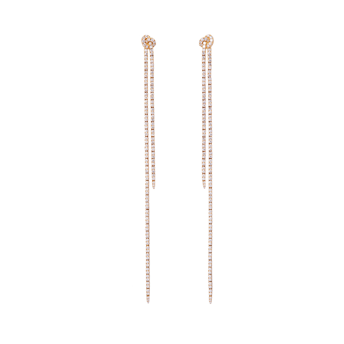 Long Knot Earrings with Diamond Pavé | Earrings