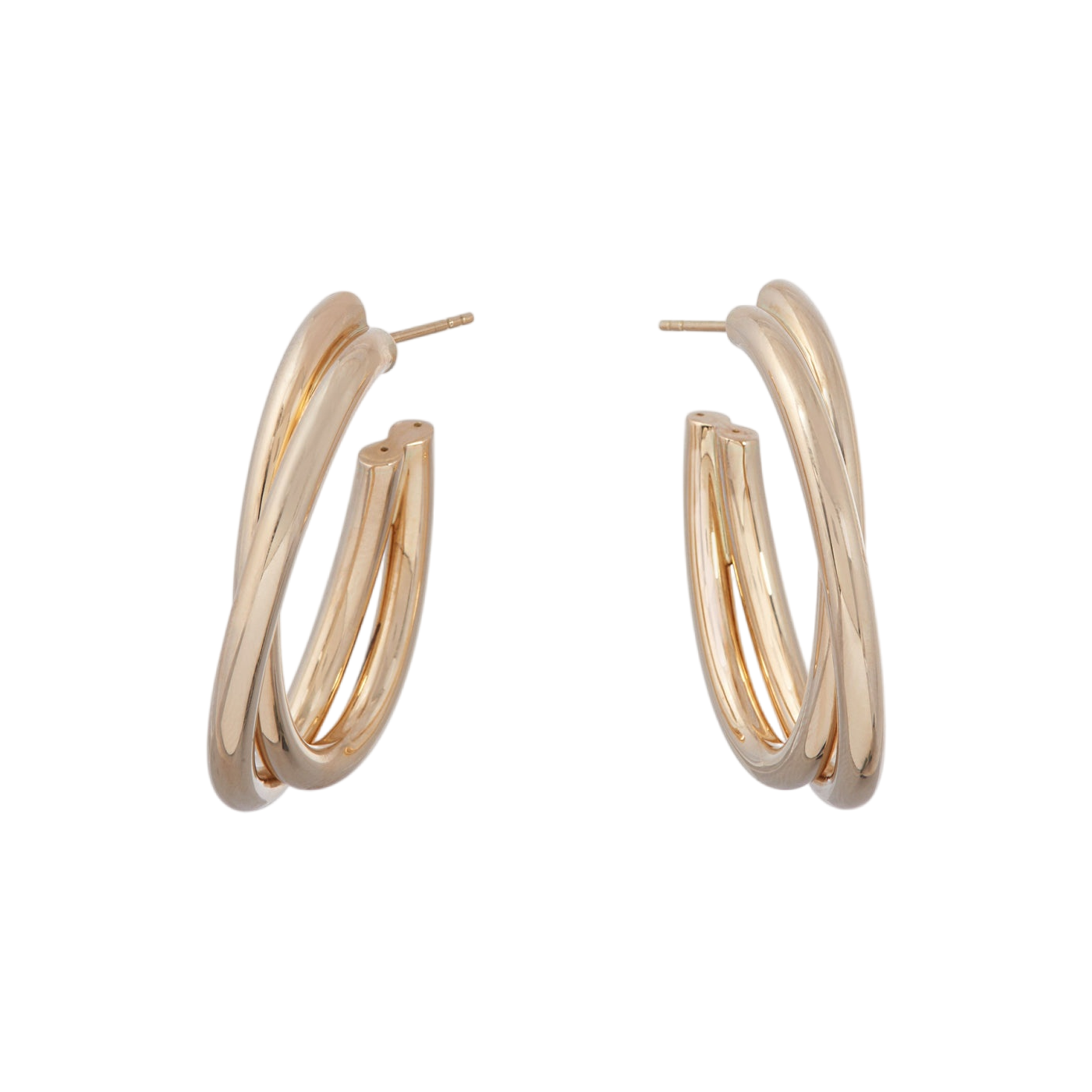 Oval Intertwined Hoop Earrings | Yellow Gold / 1.75 in (4.4 cm) | Earrings