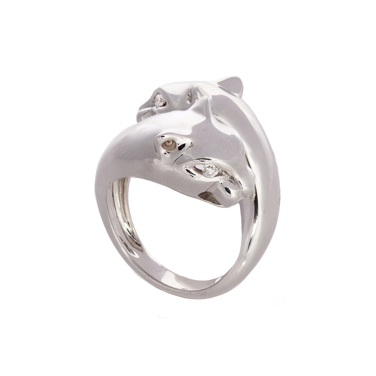 Passionate Panther Ring with Diamonds | White Gold | Rings