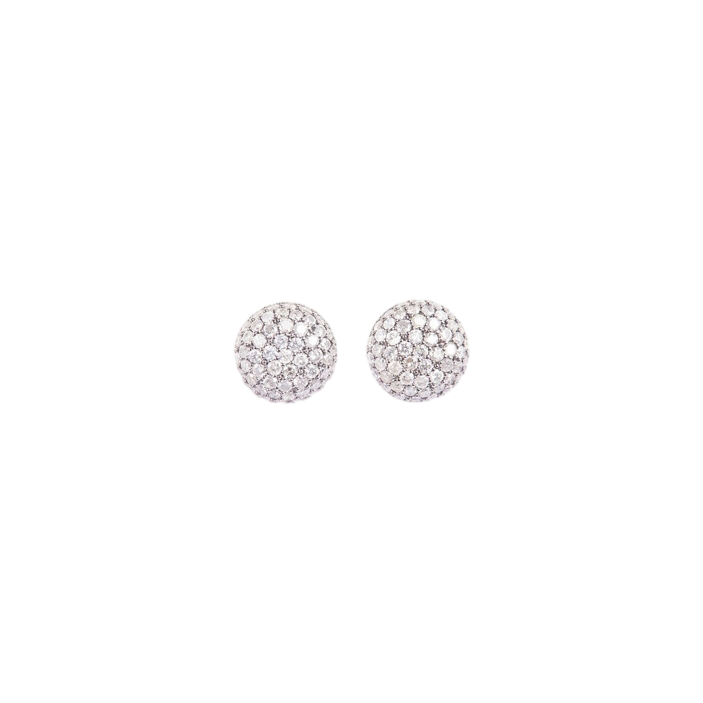 Perfect Pavé Button Earrings with Diamonds | White Gold Diamond Pavé / Large | Earrings