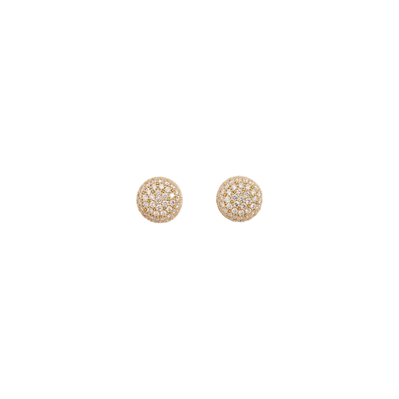 Perfect Pavé Button Earrings with Diamonds | Yellow Gold Diamond Pavé / Medium | Earrings