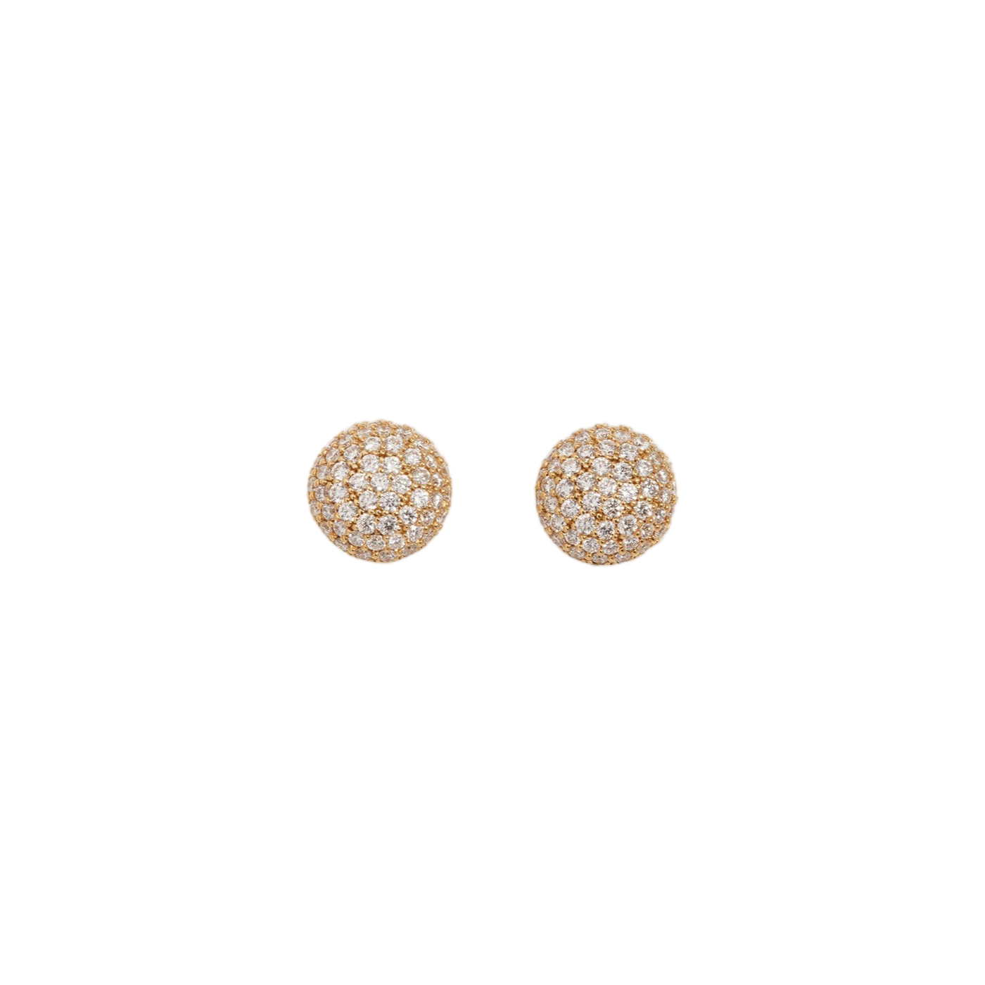 Perfect Pavé Button Earrings with Diamonds | Yellow Gold Diamond Pavé / Large | Earrings