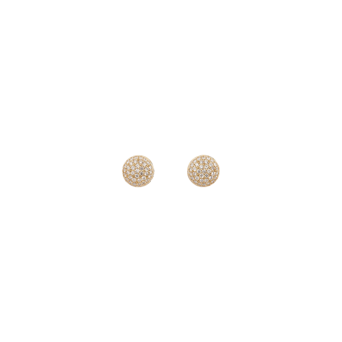 Perfect Pavé Button Earrings with Diamonds | Yellow Gold Diamond Pavé / Small | Earrings