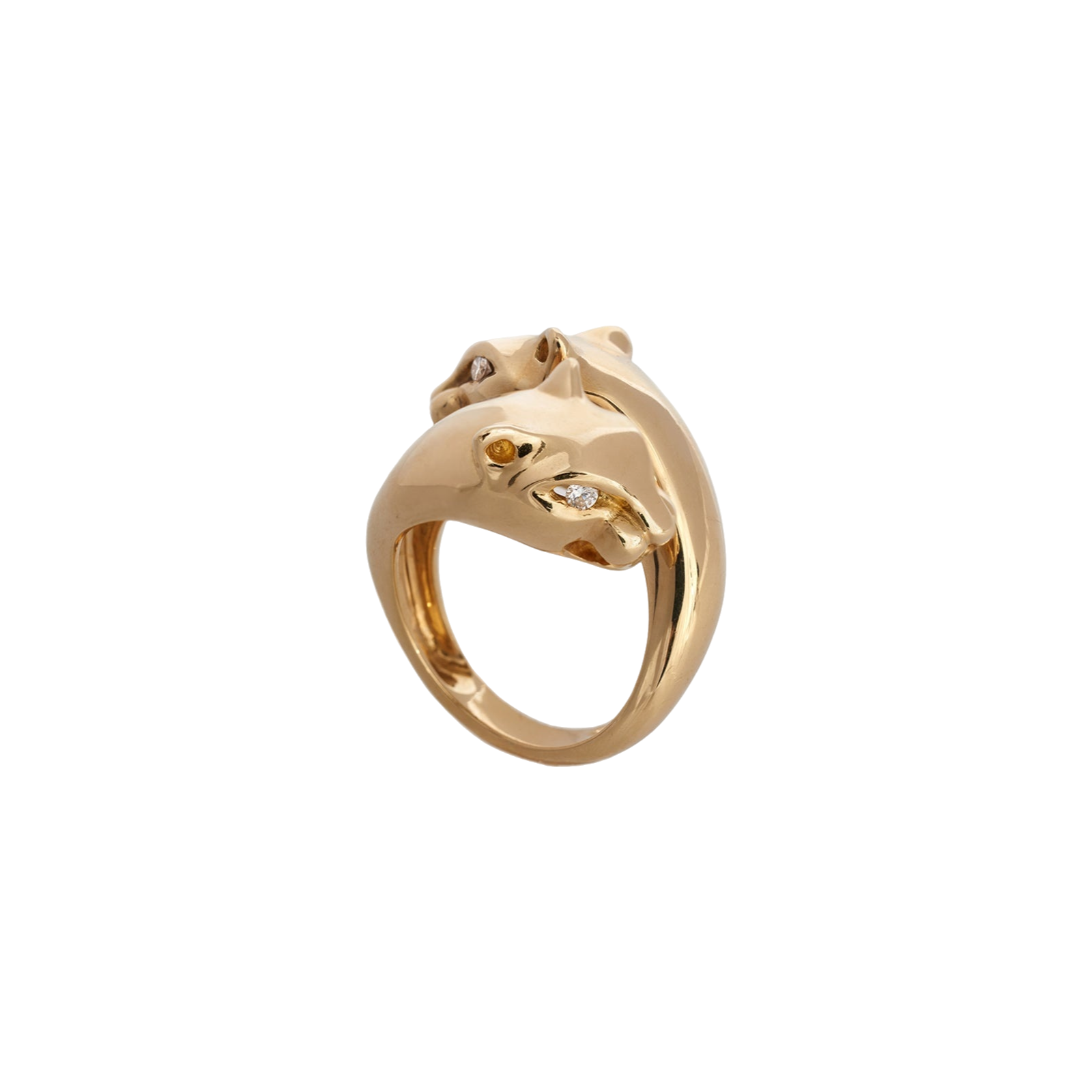 Petite Passionate Panther Ring with Diamonds | Yellow Gold | Rings