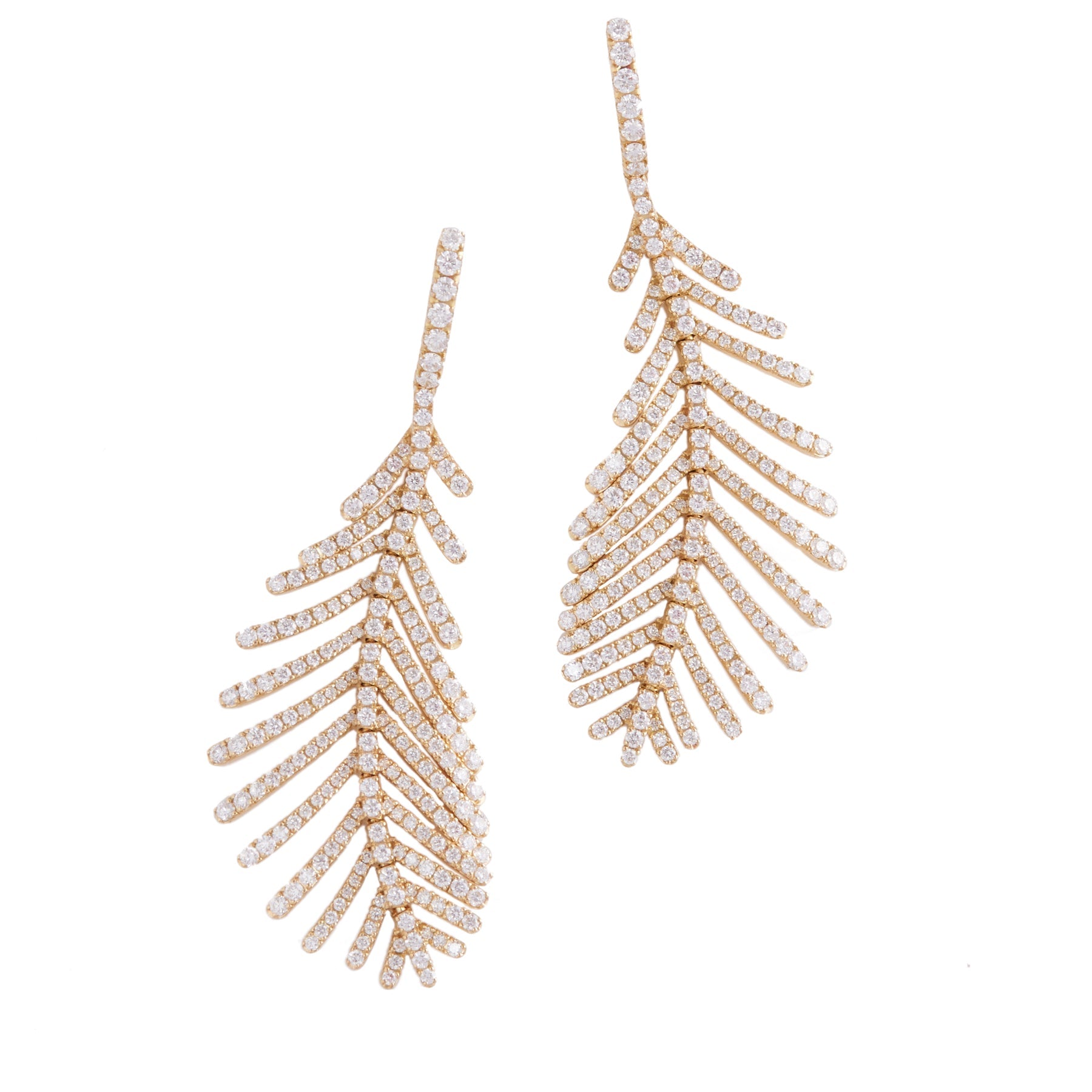 Plume Earrings with Diamond Pavé | Earrings