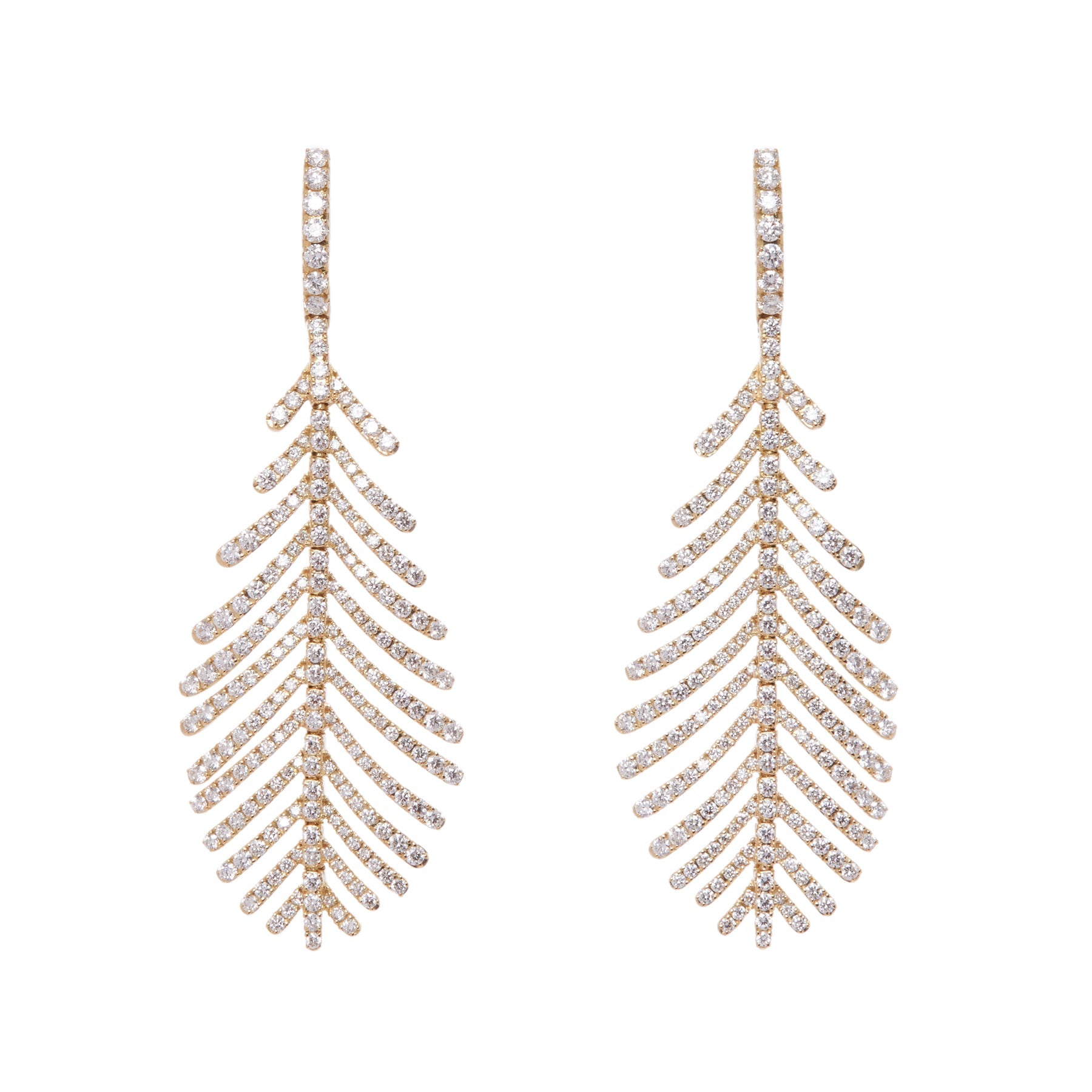 Plume Earrings with Diamond Pavé | Earrings