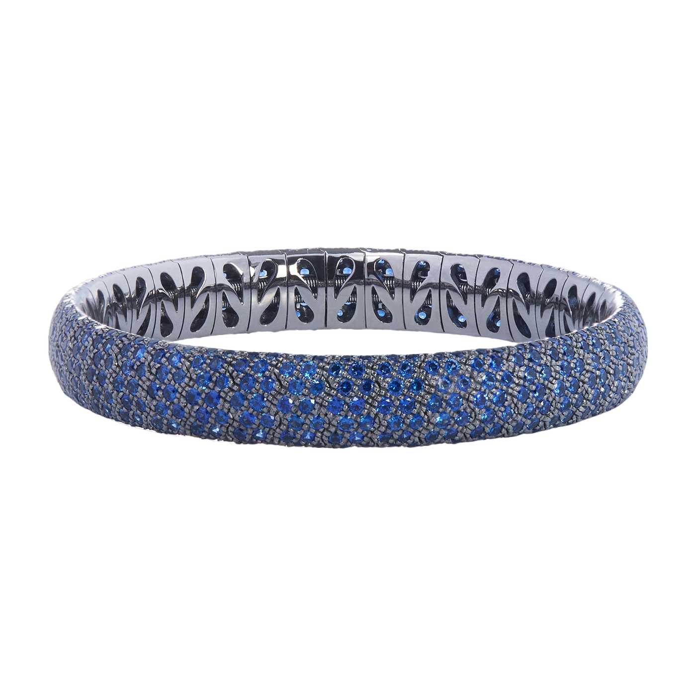 Pavé Stretch Bracelet with Sapphires | White Gold Sapphire Pavé | Bracelets Bracelets