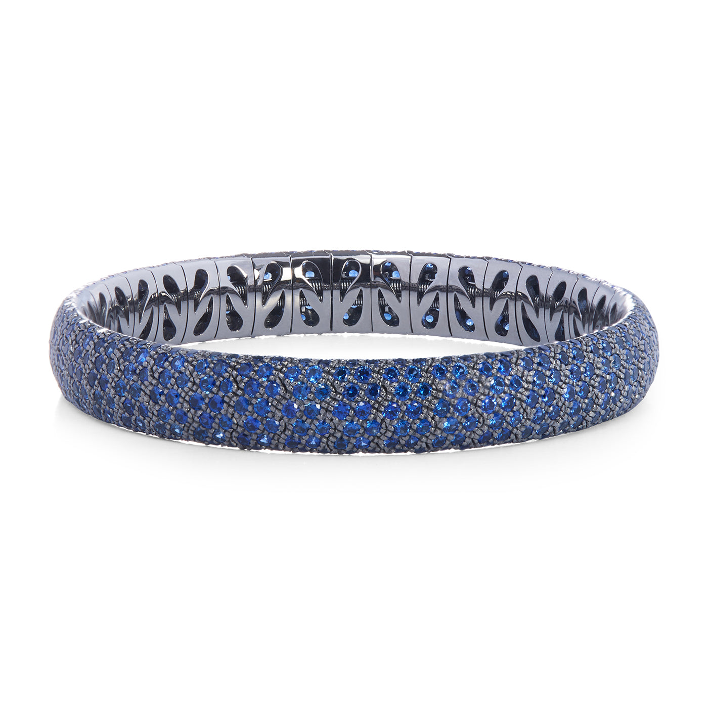 Pavé Stretch Bracelet with Sapphires | White Gold Sapphire Pavé | Bracelets Bracelets
