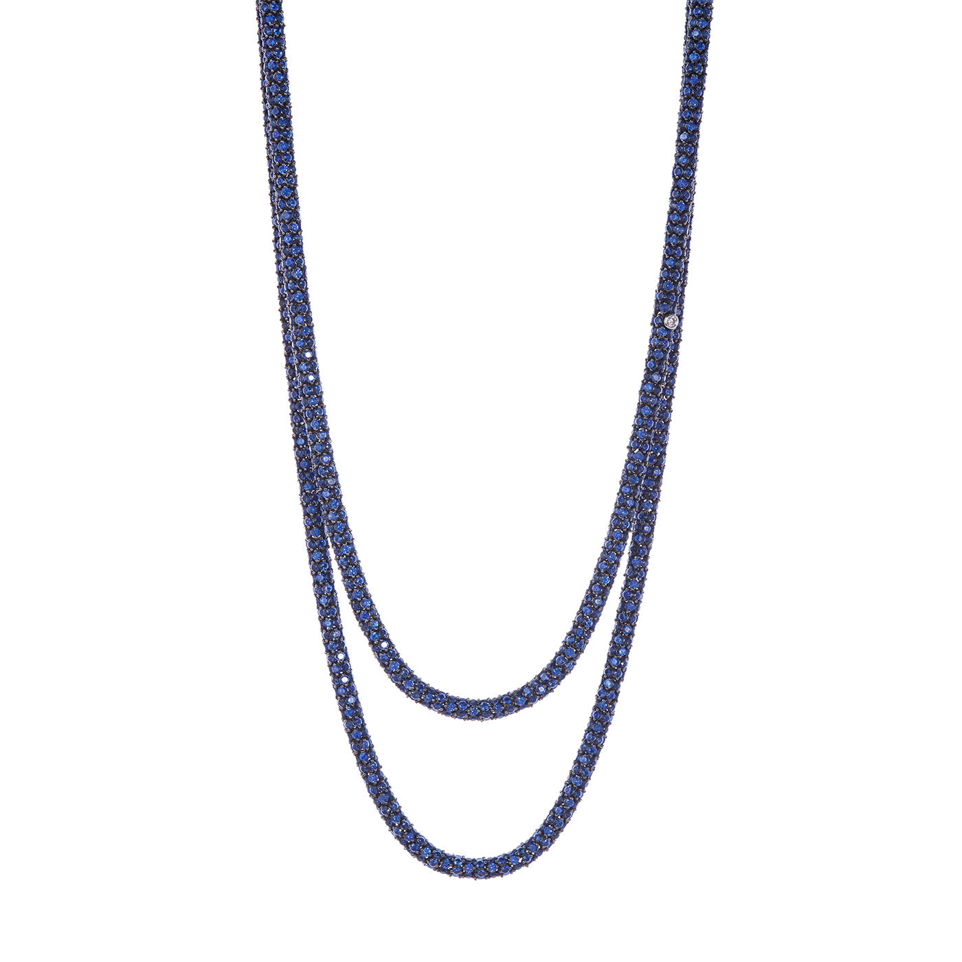Rope Necklace with Sapphires | White Gold with Sapphires / 36 in (91.5 cm) | Necklaces