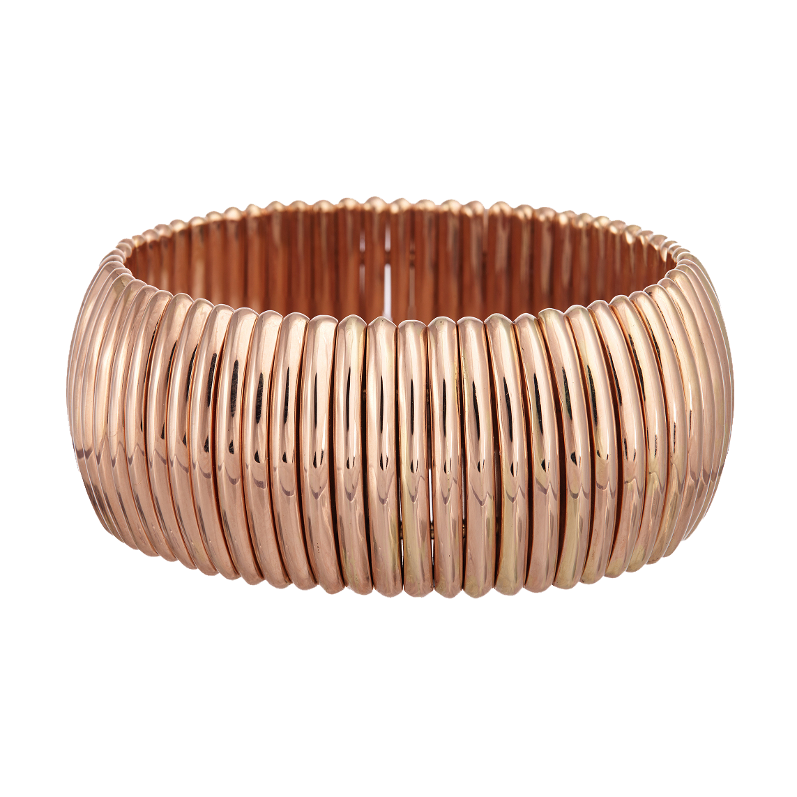 Rose gold candle holder on a transparent background
