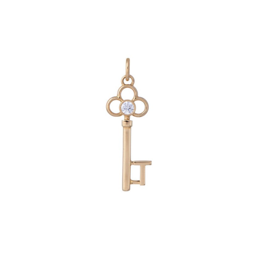 T Key Charm 18k Yellow Gold