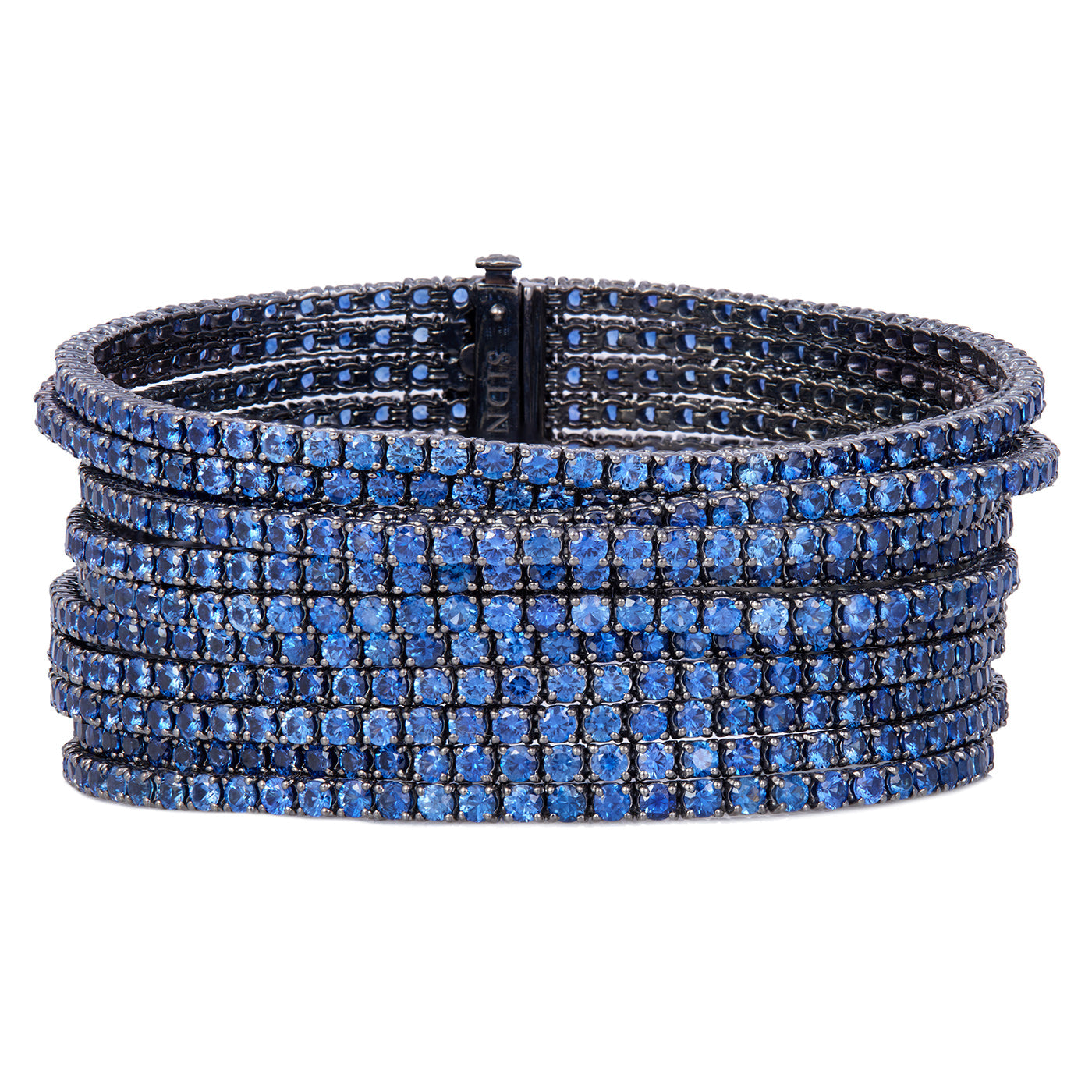 11 Row Bracelet with Sapphires | White Gold with Sapphire | Bracelets