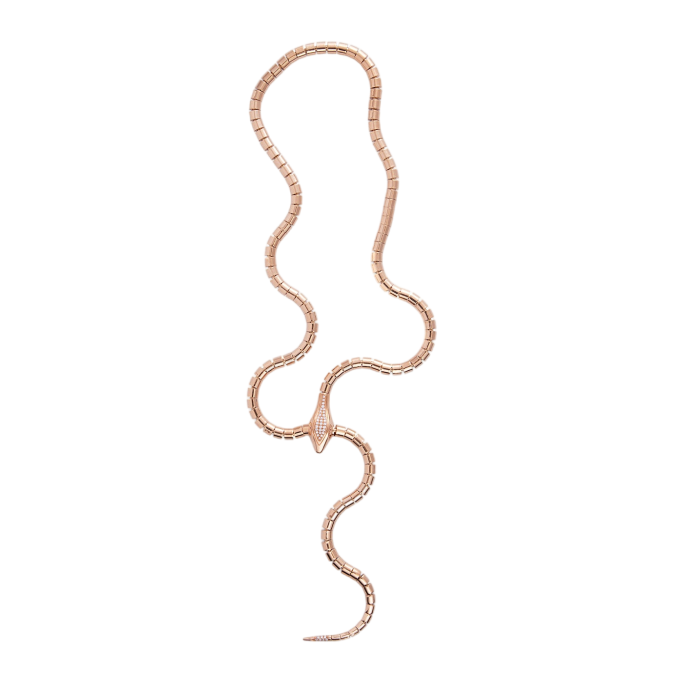 Wrap Around Snake Lariat with Diamonds | Rose Gold / 24 in (61 cm) | Necklaces