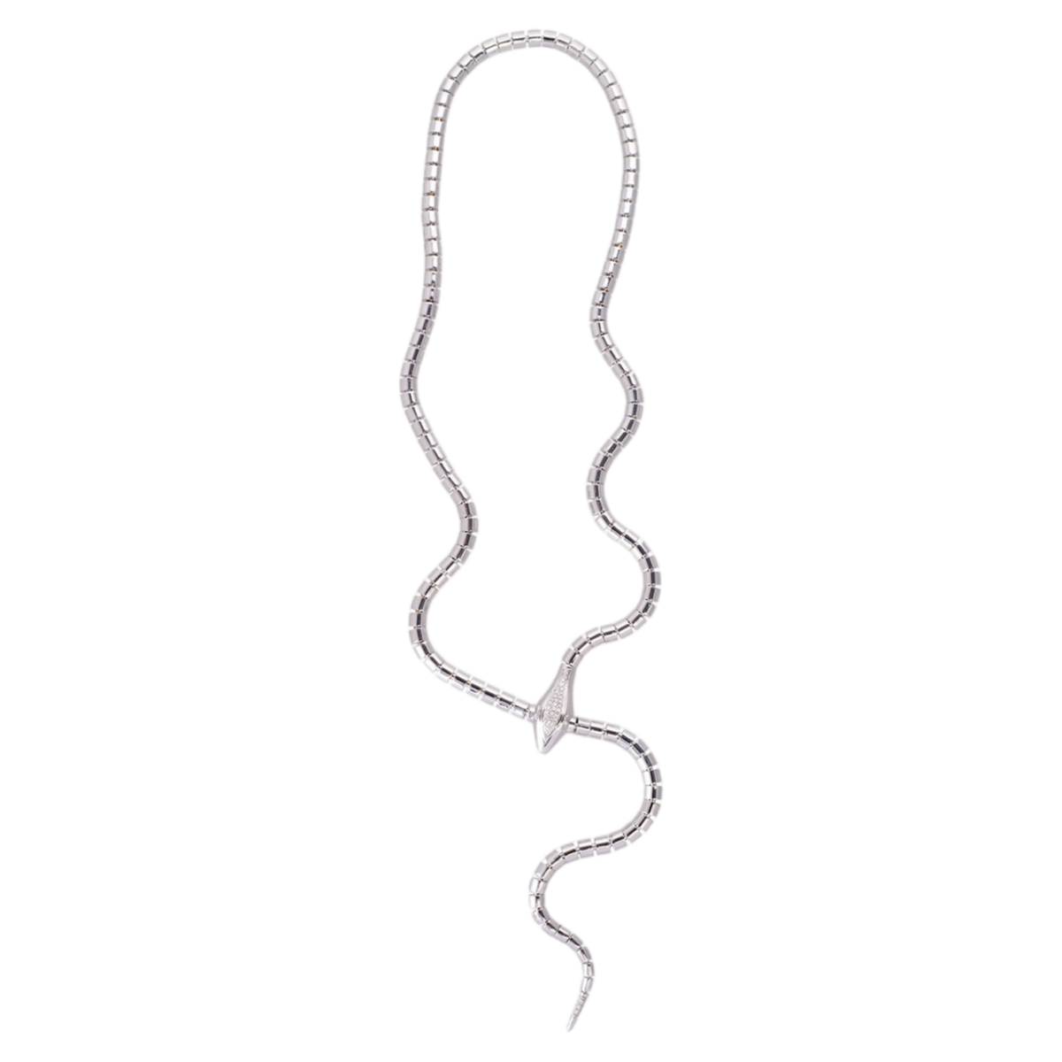 Wrap Around Snake Lariat with Diamonds - Sidney Garber
