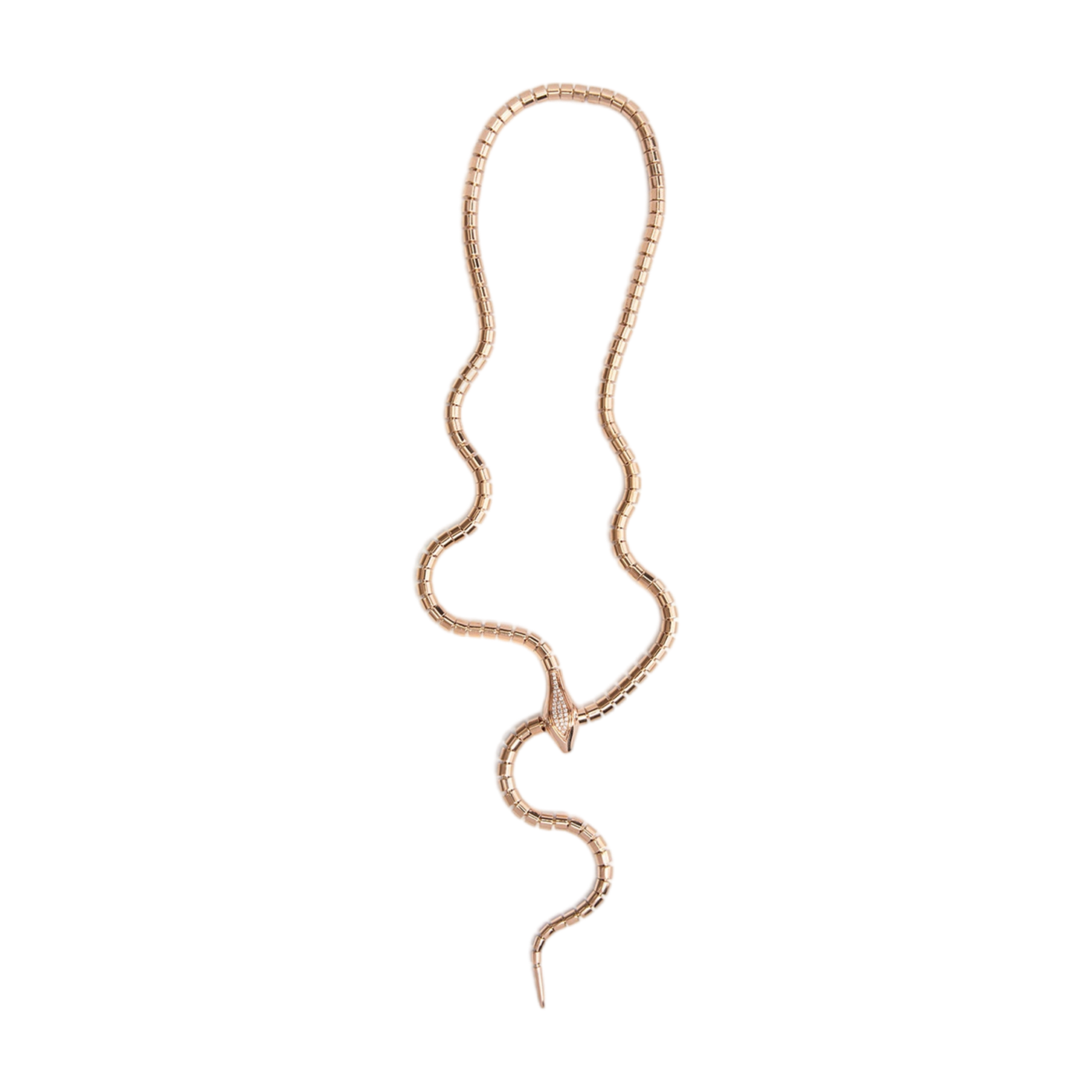 Wrap Around Snake Lariat with Diamonds | Yellow Gold / 24 in (61 cm) | Necklaces