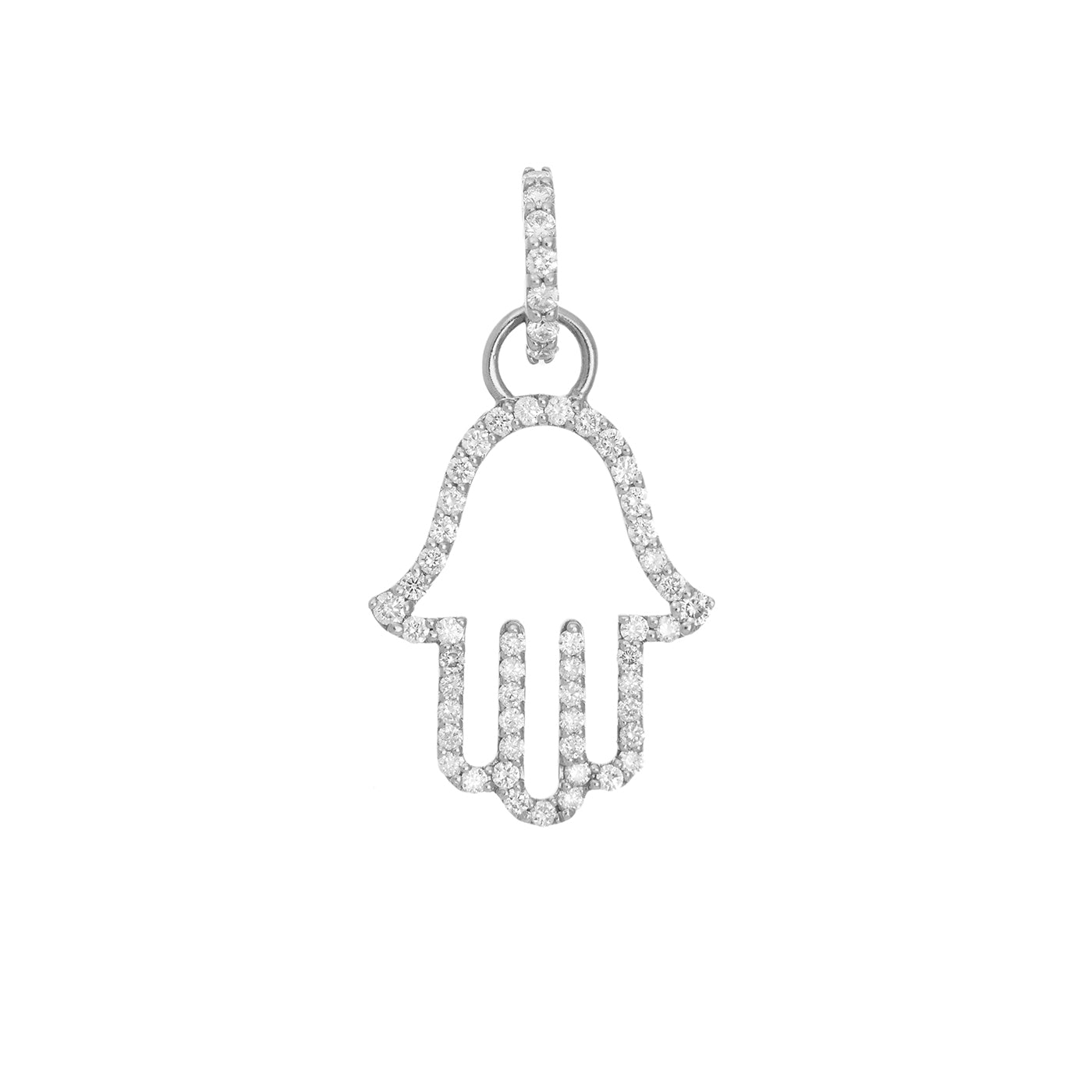 Hamsa Charm with Diamonds | Yellow Gold / 1.25 in (3.2 cm) | Charms Charms & Pendants