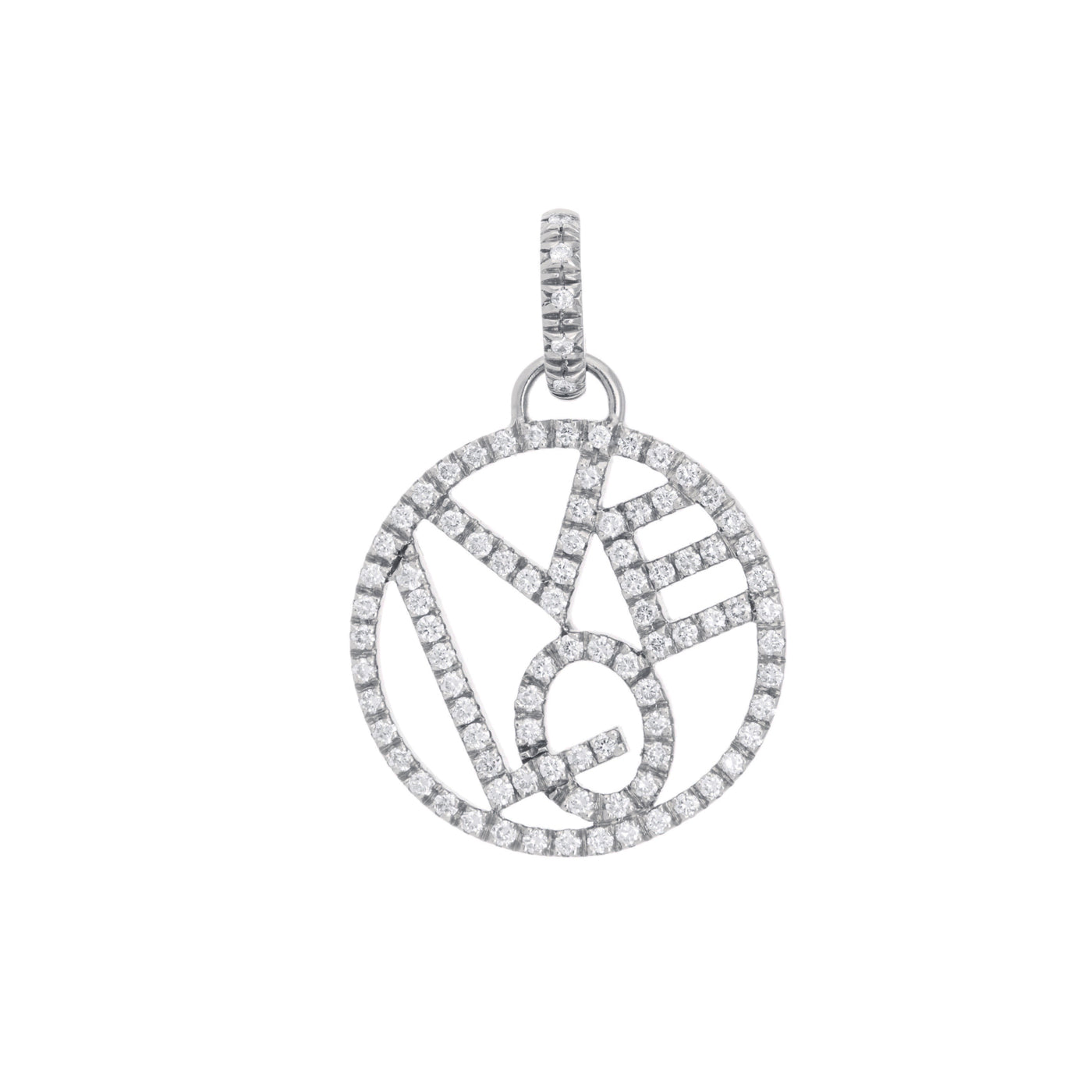 Love Charm with Diamonds - Large | White Gold / Wide | Charms