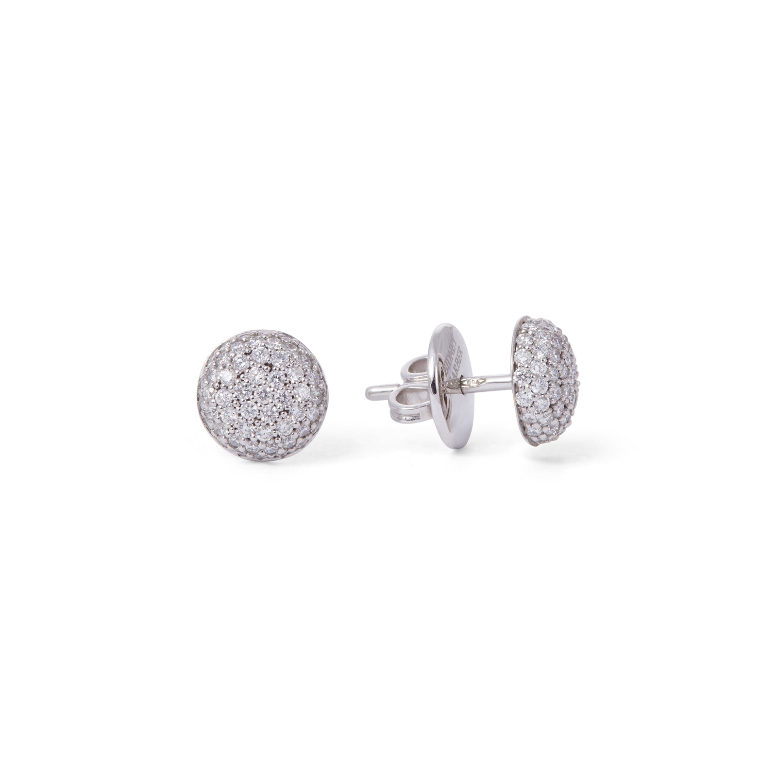Perfect Pavé Button Earrings with Diamonds | Earrings