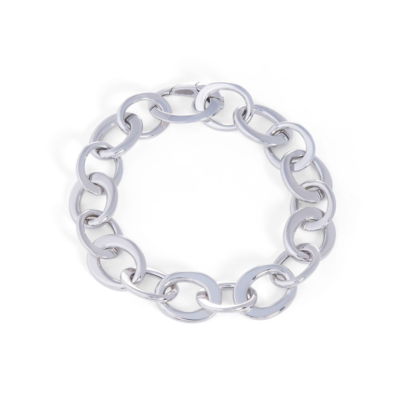 Crescent Link Bracelet | White Gold / 7.5 in (19 cm) | Bracelets Bracelets