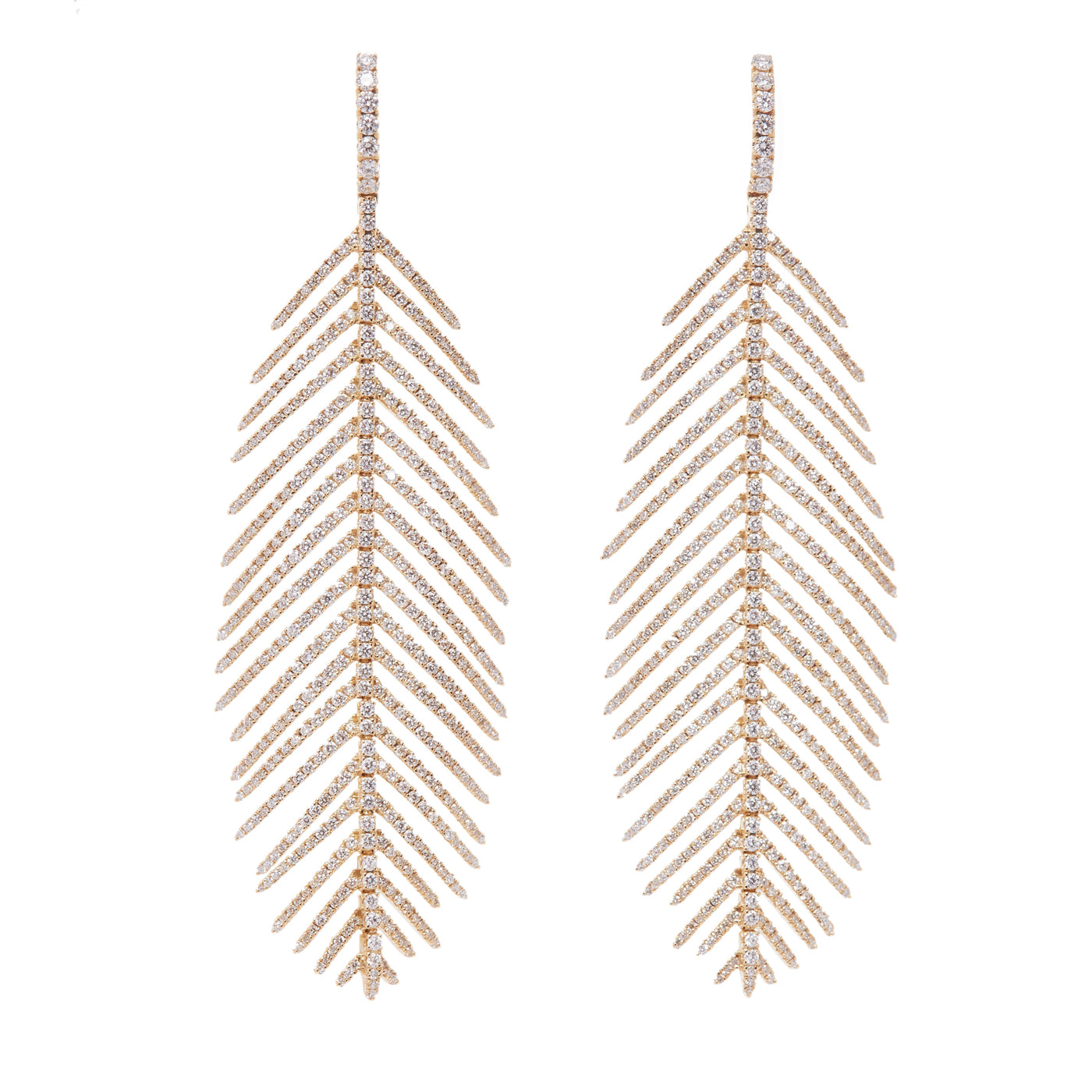 Feathers That Move Earrings with Diamond Pavé | Earrings