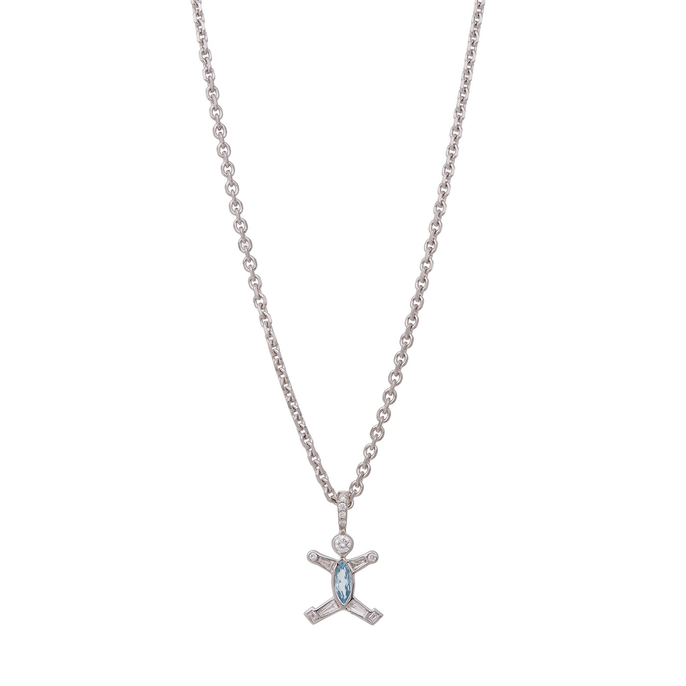 Baby Boy Charm with Diamonds & Aquamarine | Charms