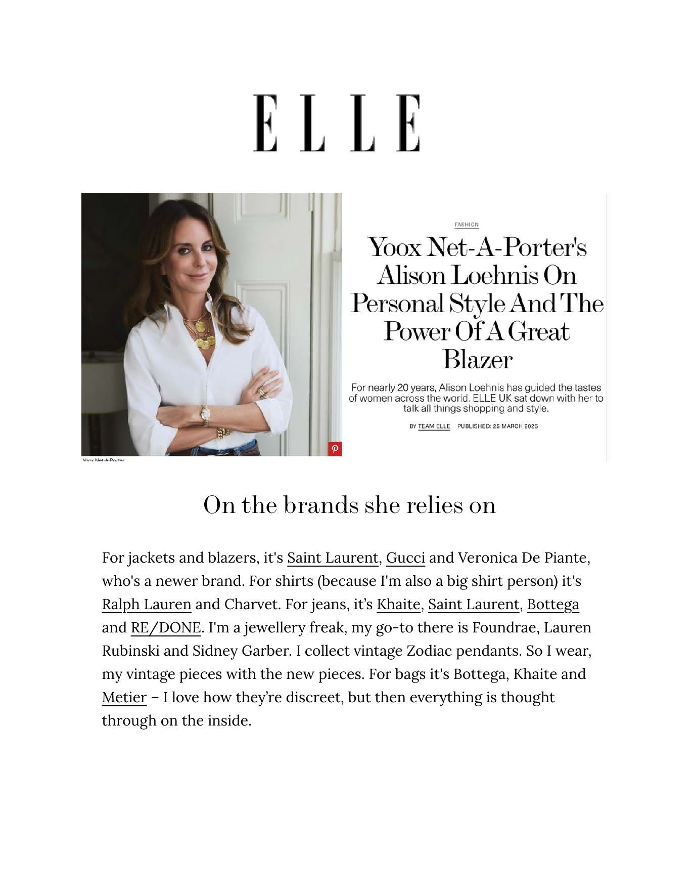 Elle, March 2025