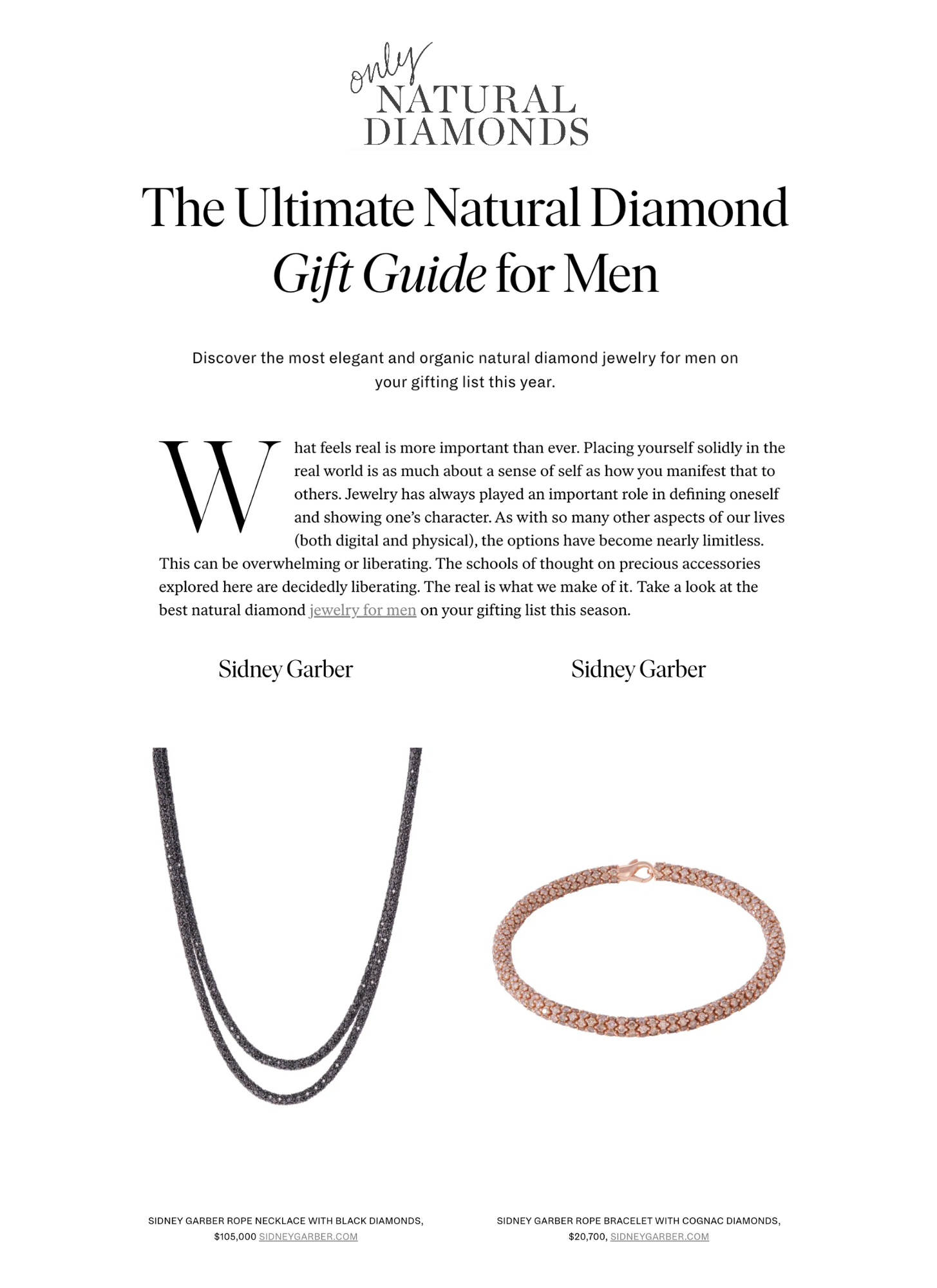 Only Natural Diamonds, December 2024